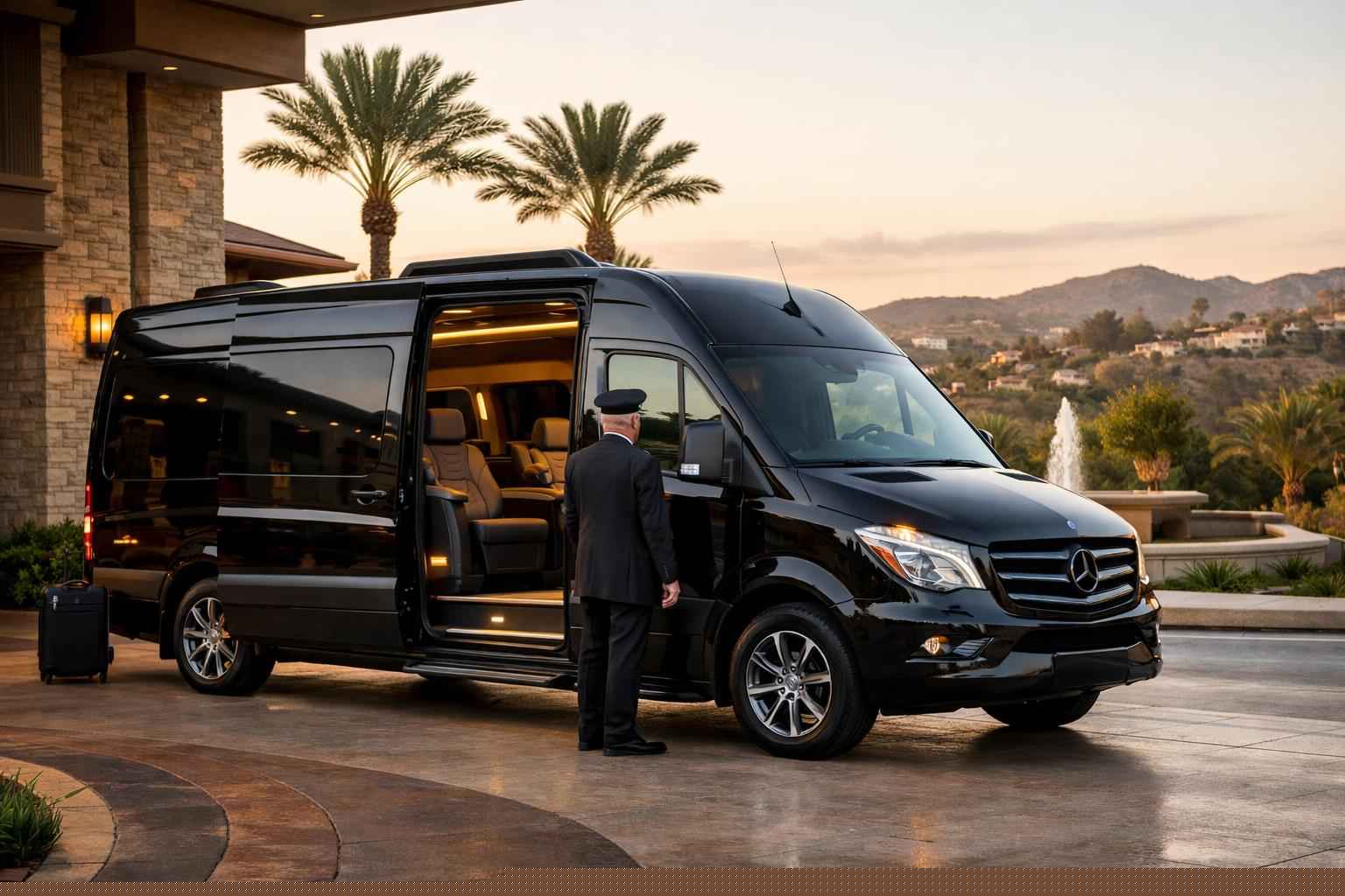 Luxury Passenger Van With Driver In Bostonia California