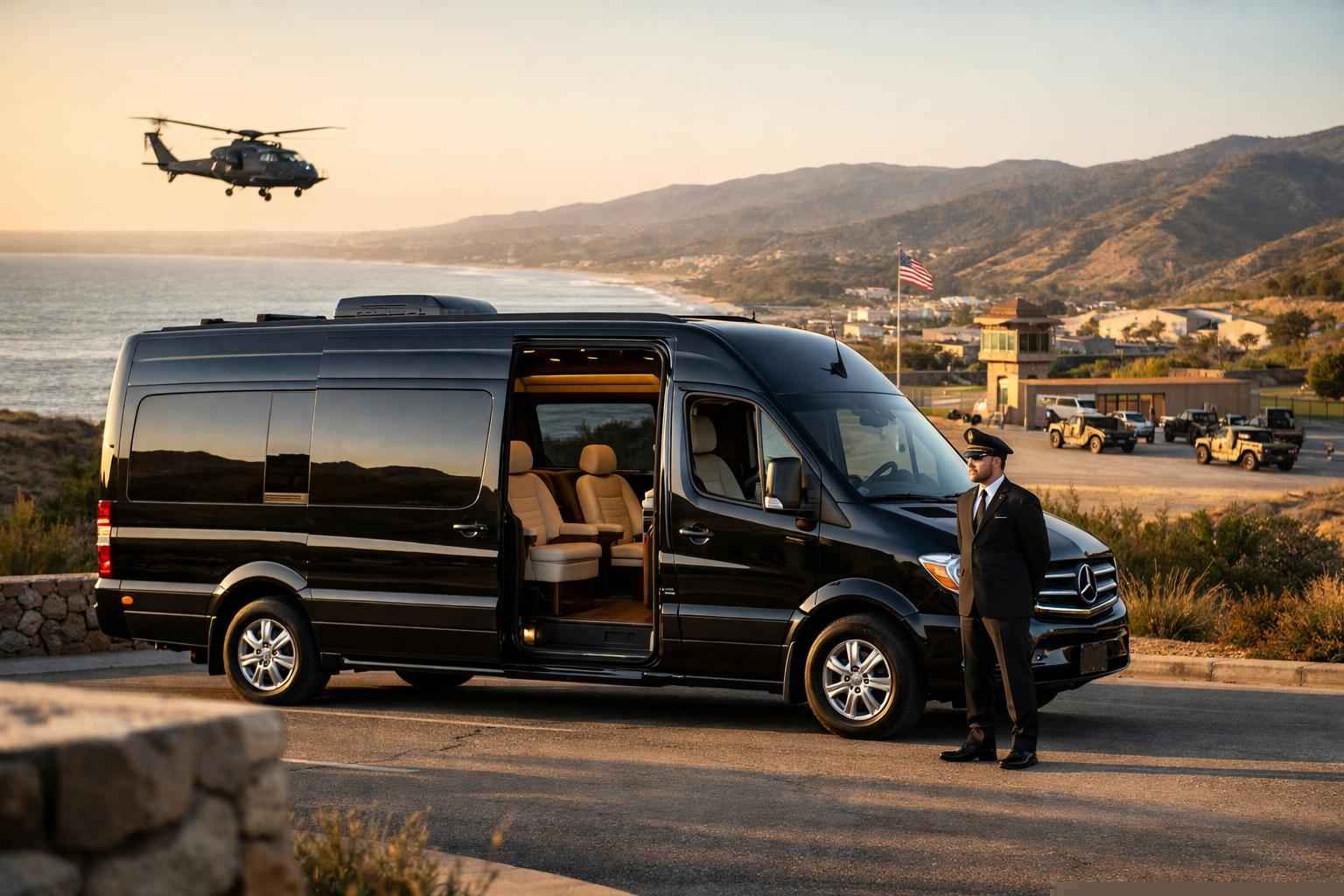 Luxury Passenger Van With Driver In Camp Pendleton South California