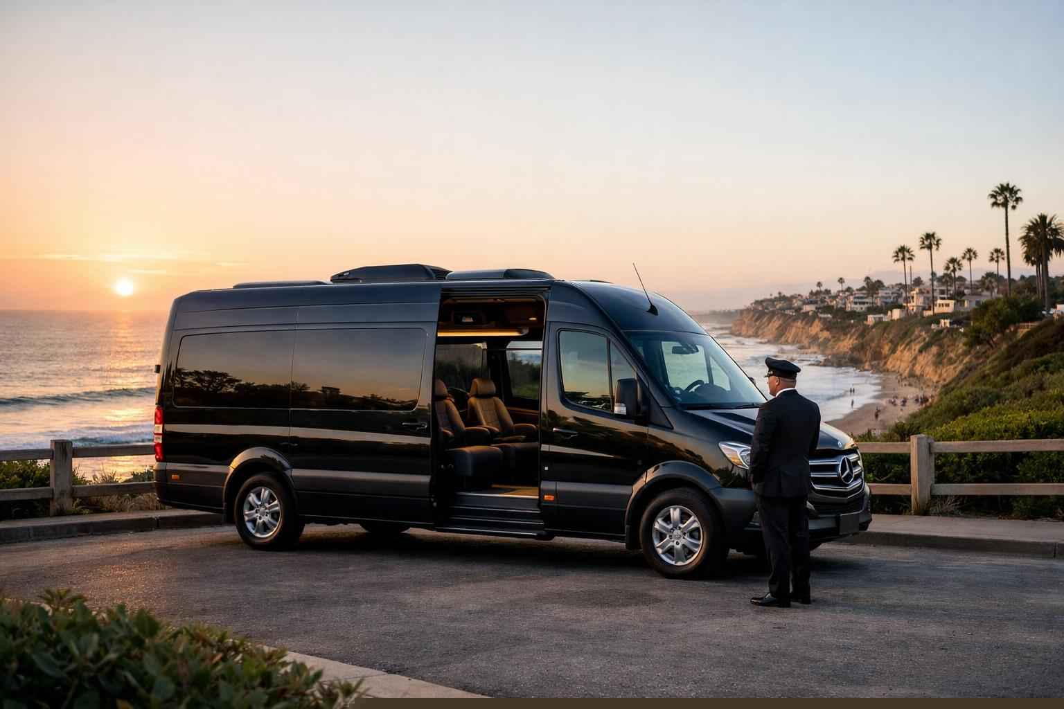 Luxury Passenger Van With Driver In Carlsbad California