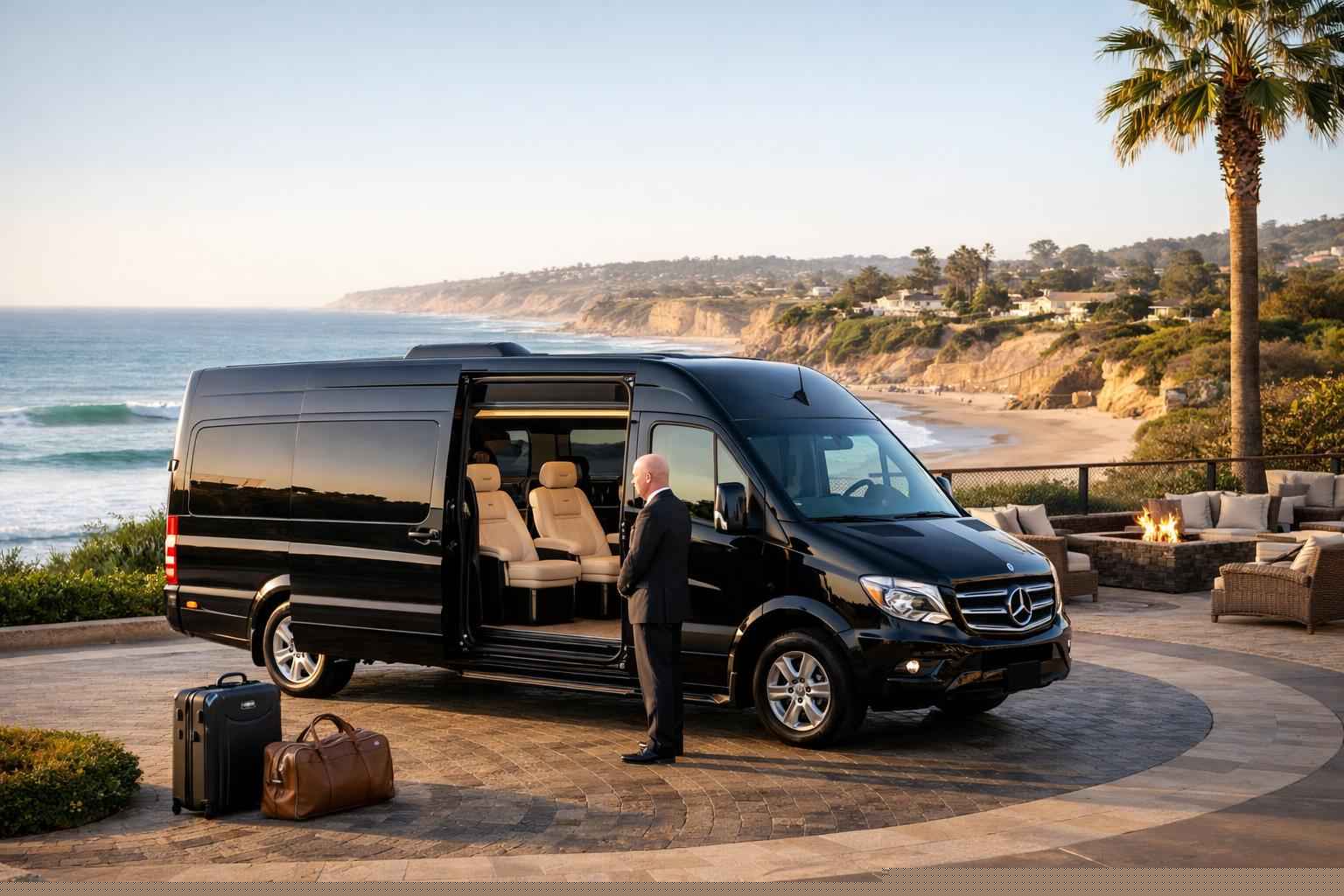 Luxury Passenger Van With Driver In Del Mar California