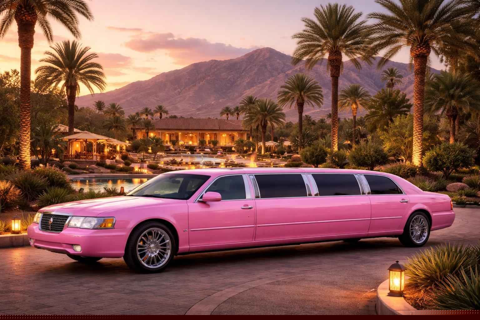 Luxury Pink Limo Rental In Borrego Springs California