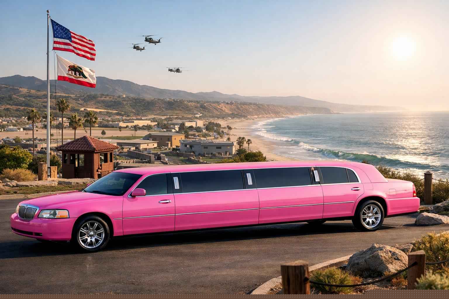 Luxury Pink Limo Rental In Camp Pendleton South California