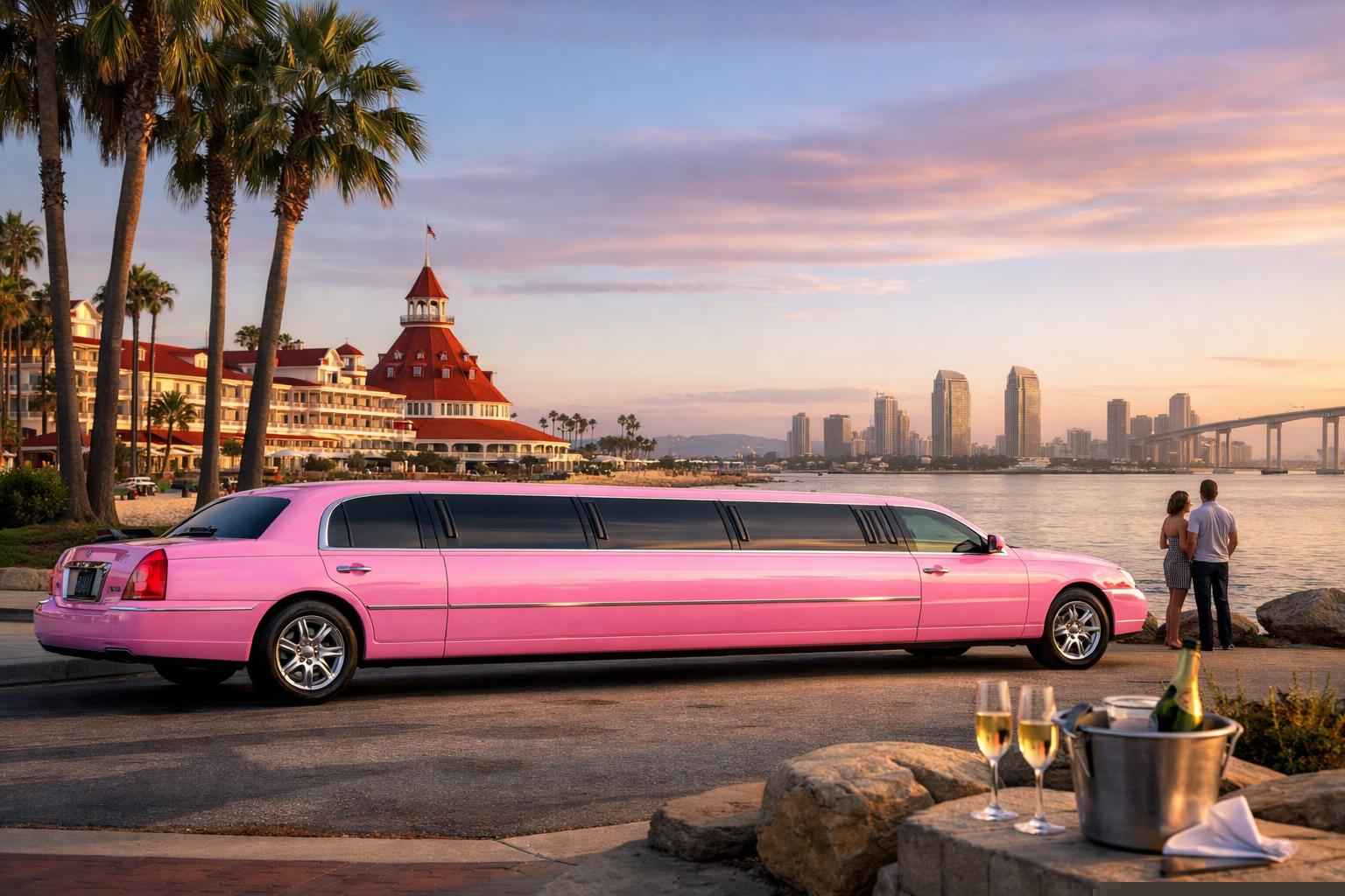 Pink Limo Rental In Coronado California Luxury Pink Limo Rental In Coronado California