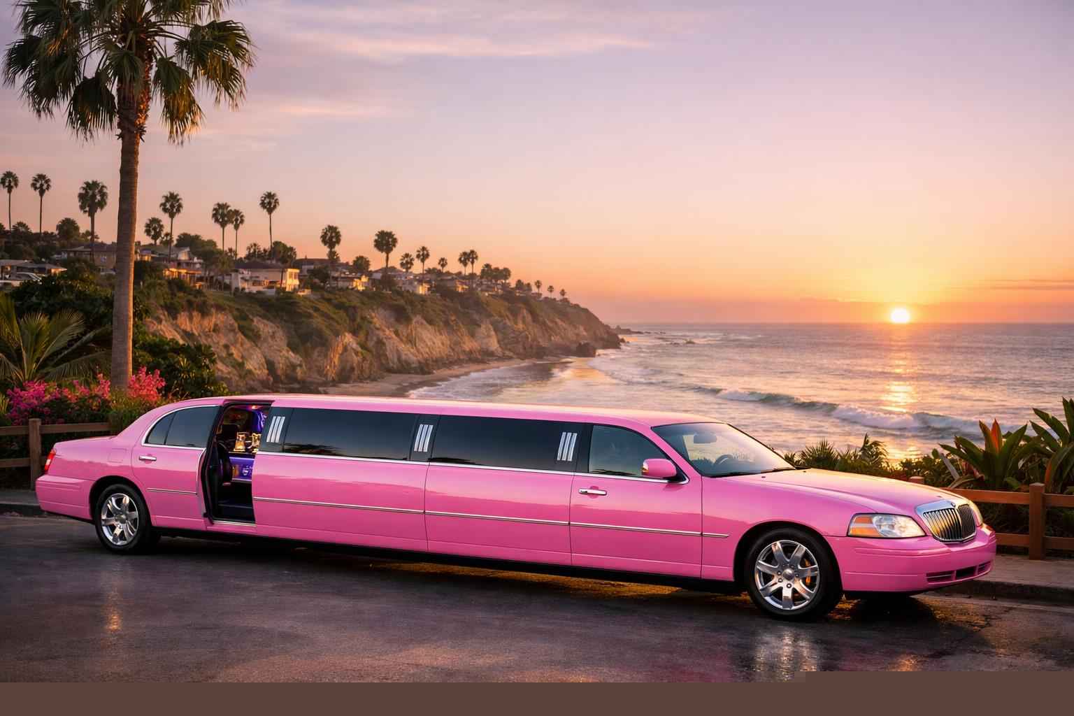 Luxury Pink Limo Rental In Encinitas California