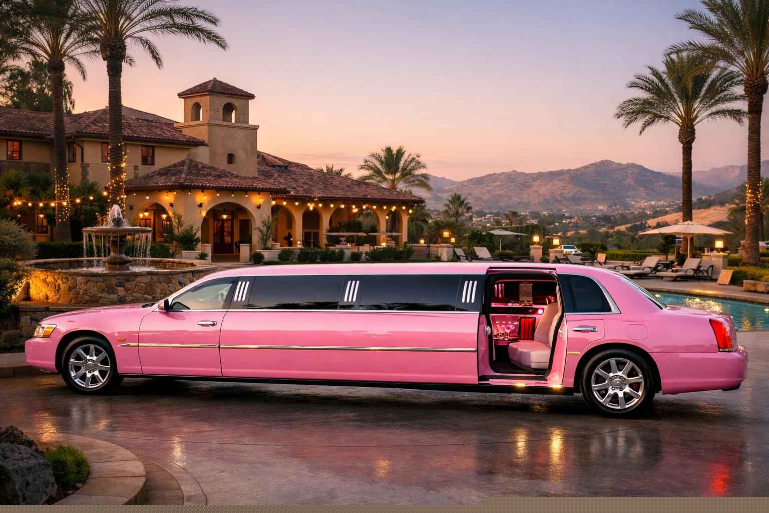 Luxury Pink Limo Rental In Escondido California