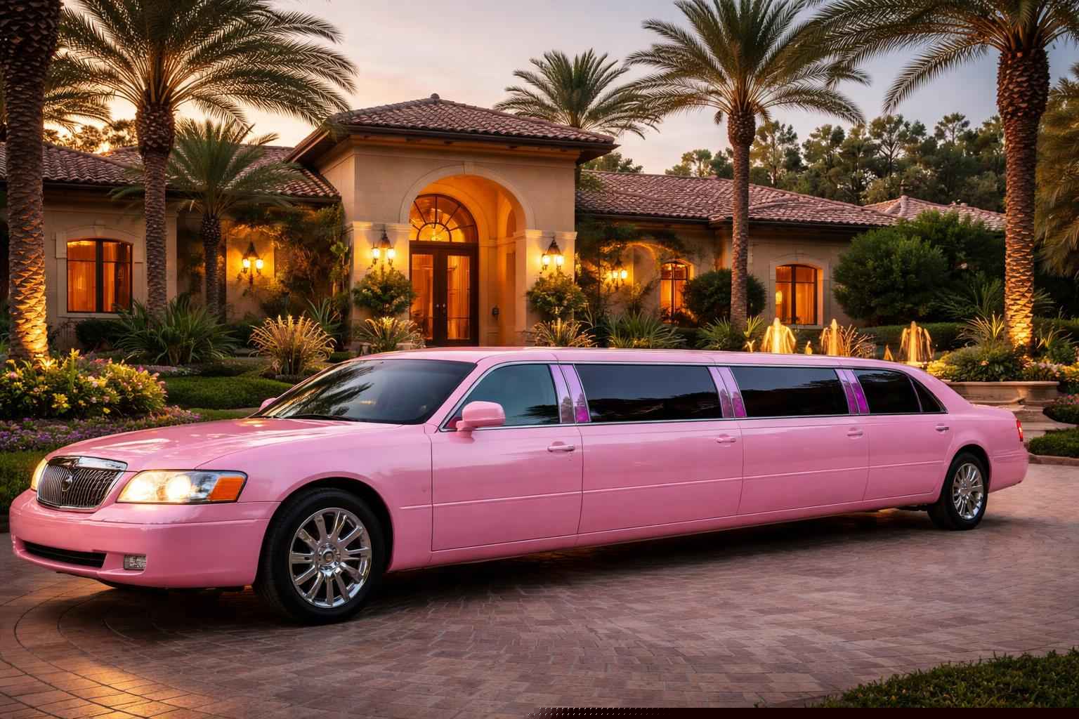 Luxury Pink Limo Rental In Fairbanks Ranch Ca