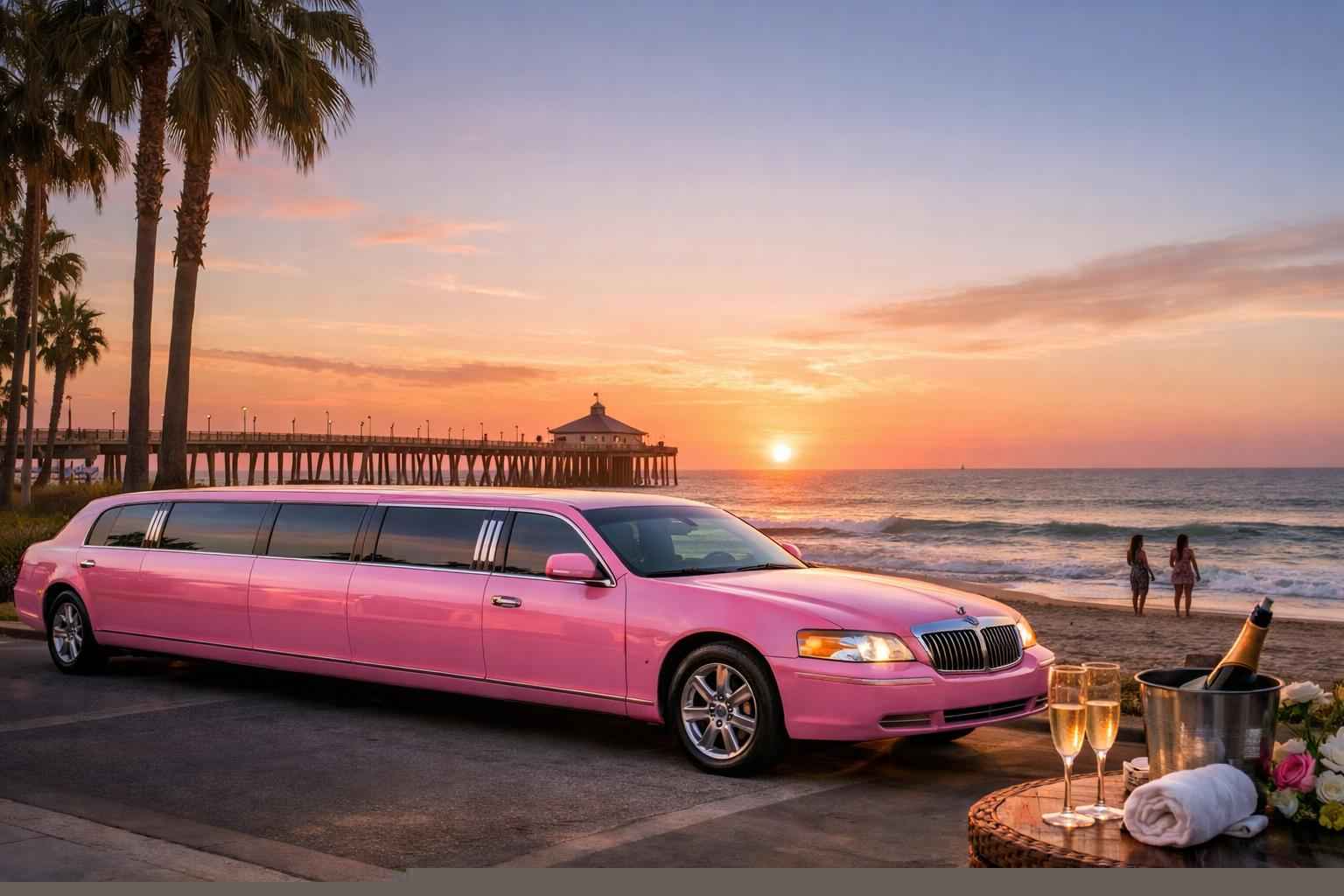 Luxury Pink Limo Rental In Imperial Beach California