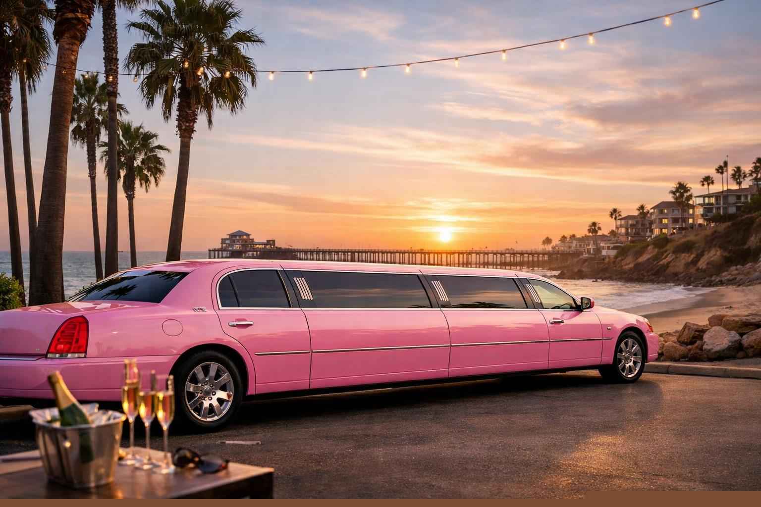 Luxury Pink Limo Rental In Oceanside California