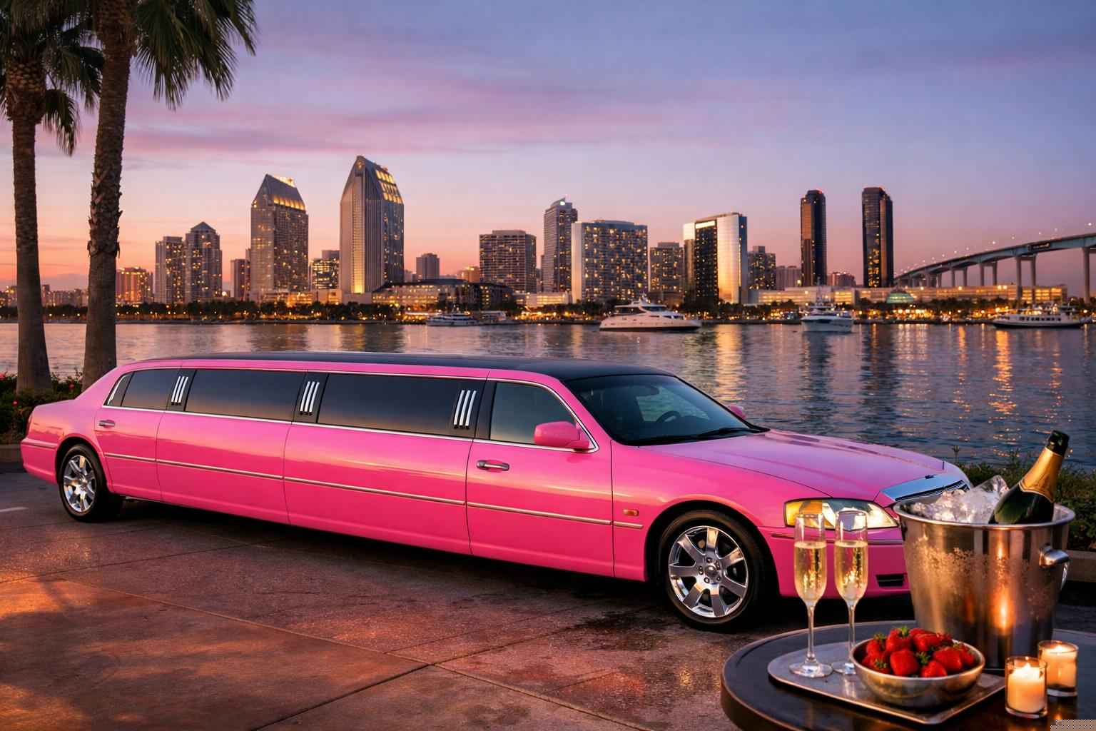 Luxury Pink Limo Rental In San Diego California