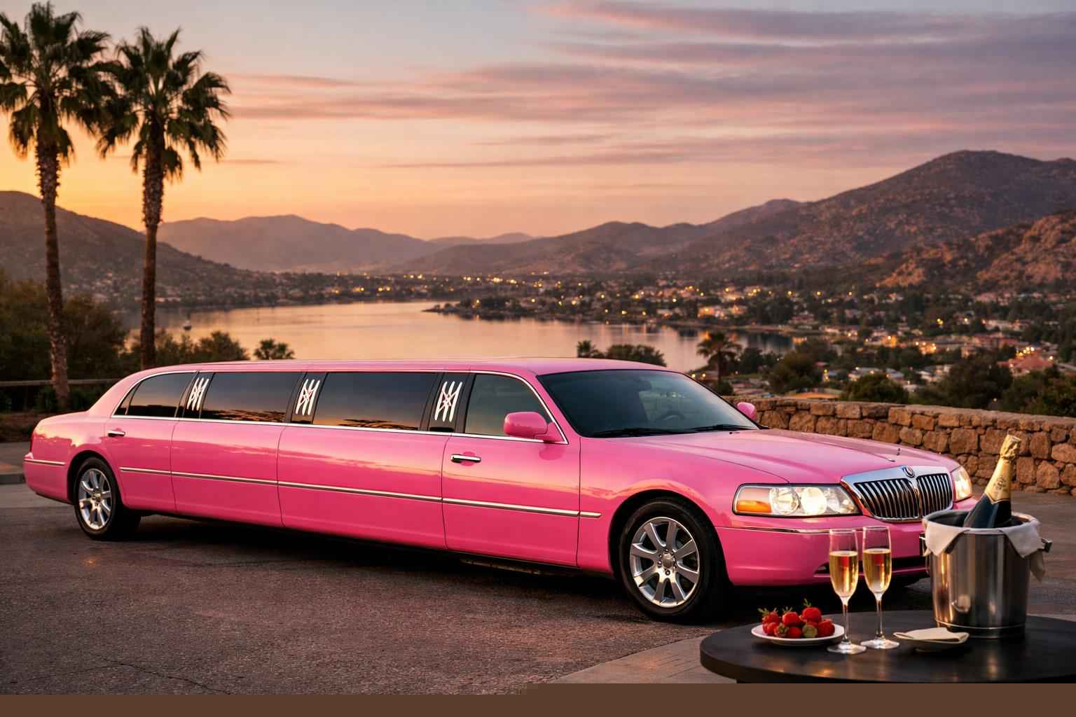 Luxury Pink Limo Rental In Santee California
