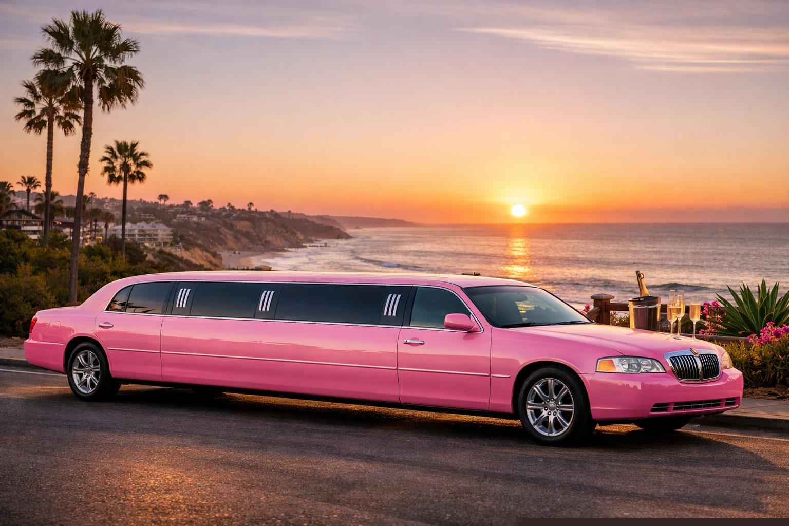 Pink Limo Rental In Solana Beach California Luxury Pink Limo Rental In Solana Beach California