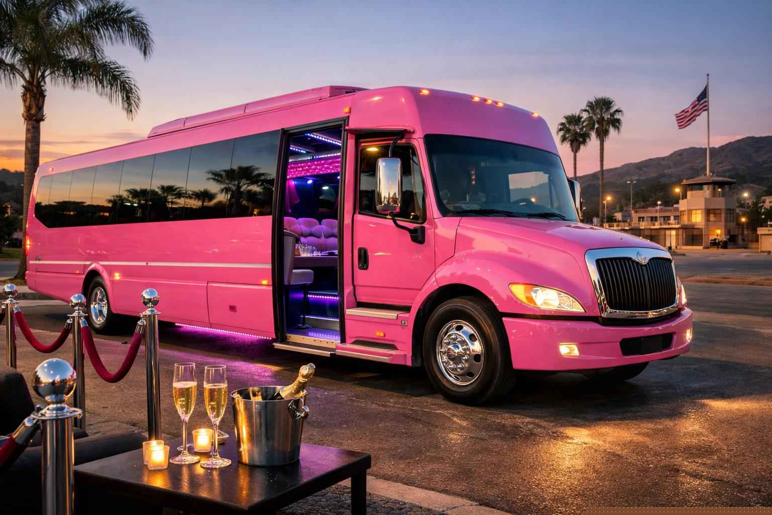Pink Party Bus Rental In Camp Pendleton Mainside California Luxury Pink Party Bus Rental In Camp Pendleton Mainside California
