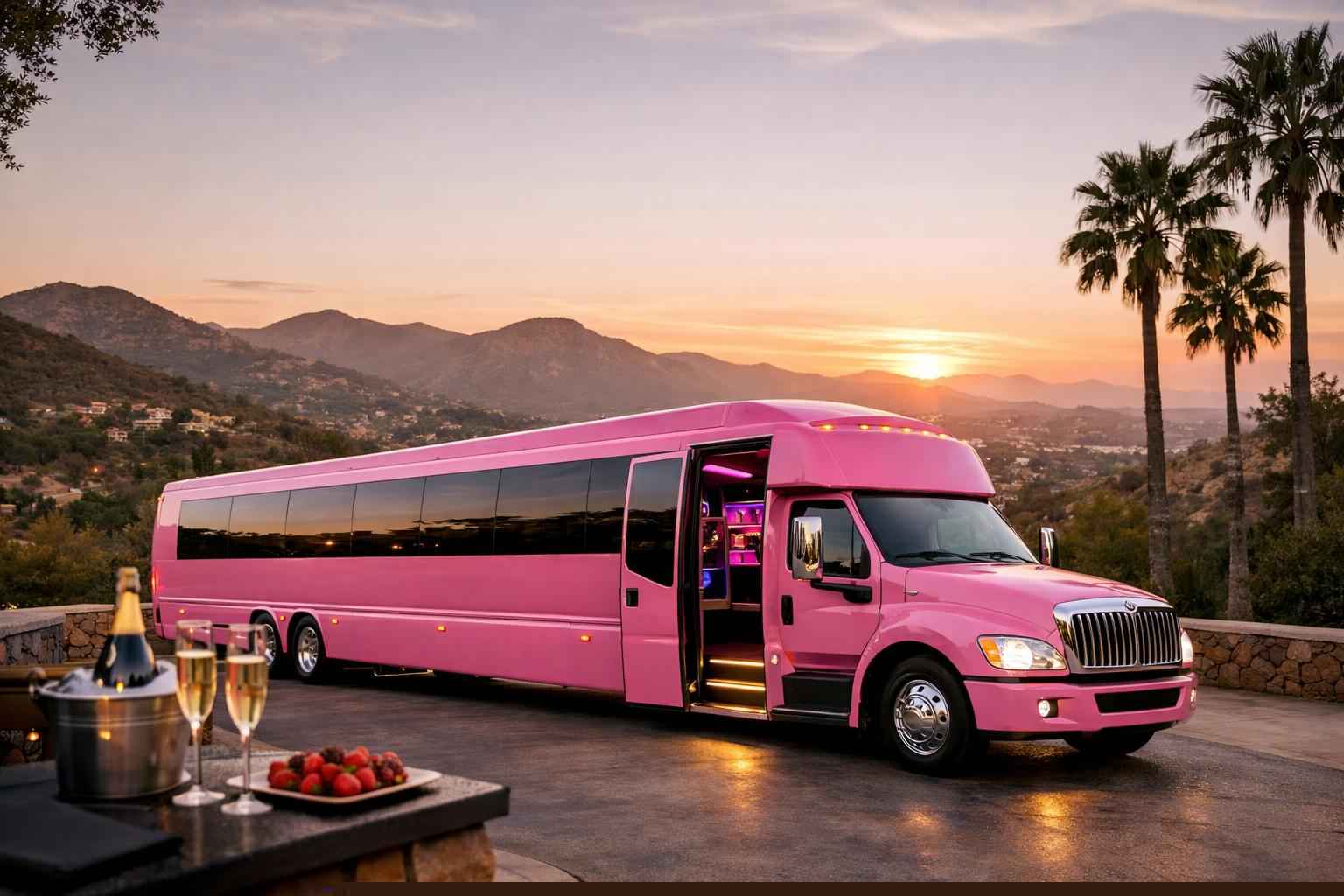 Pink Party Bus Rental In Granite Hills California Luxury Pink Party Bus Rental In Granite Hills California