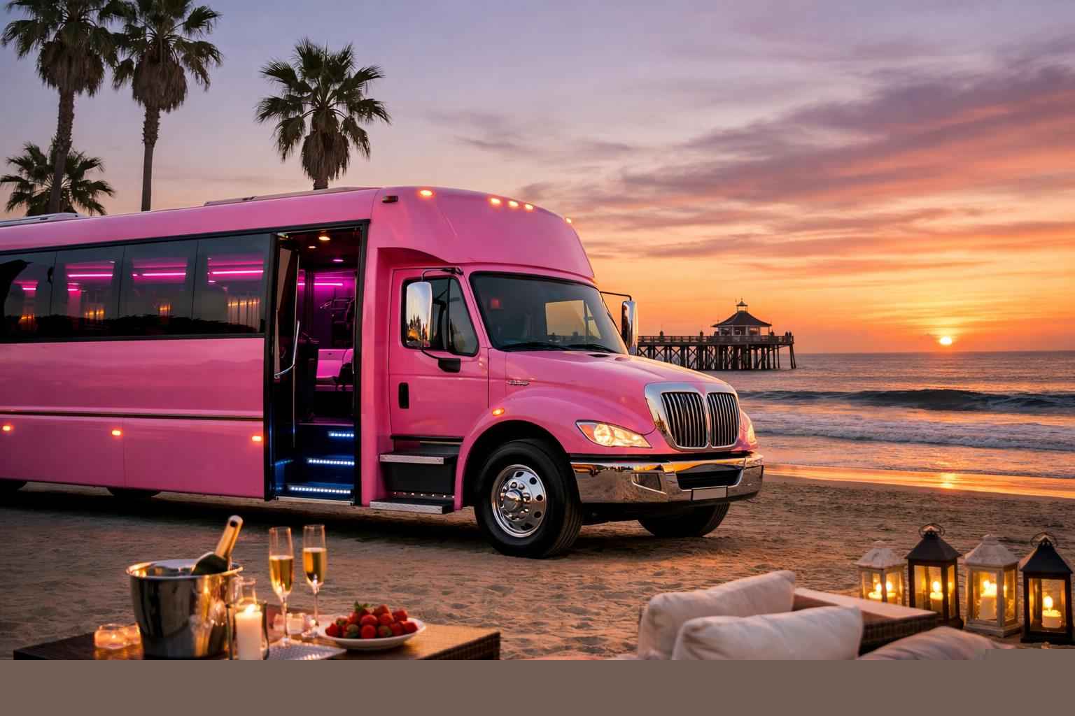 Pink Party Bus Rental In Imperial Beach California Luxury Pink Party Bus Rental In Imperial Beach California