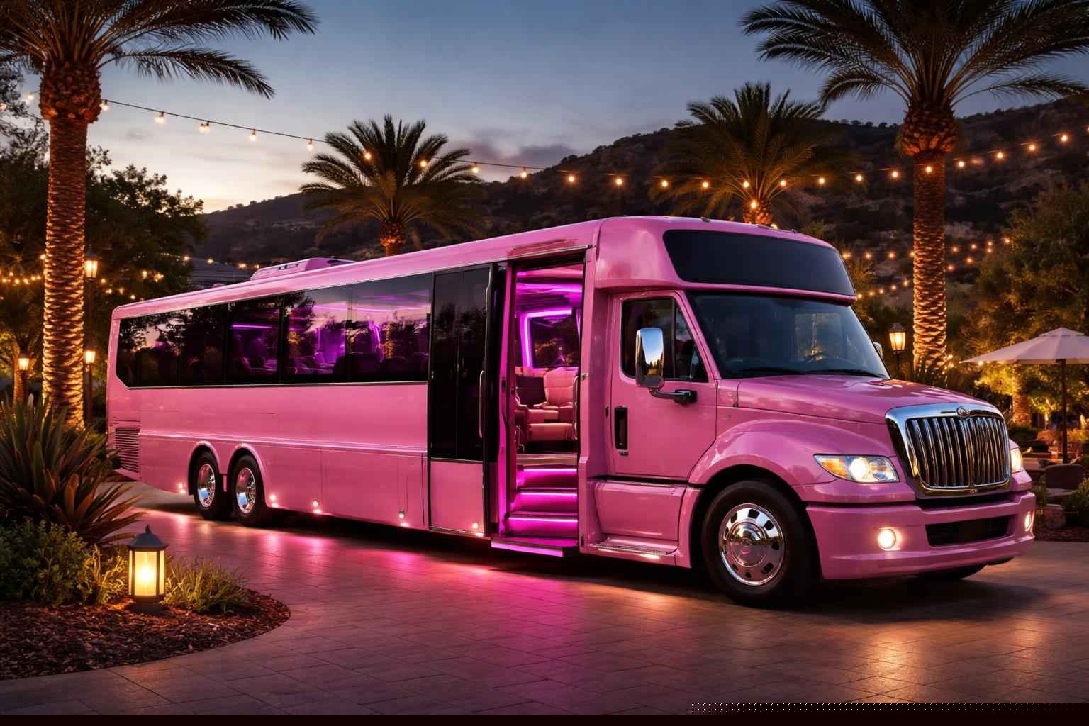 Luxury Pink Party Bus Rental In Jamul California