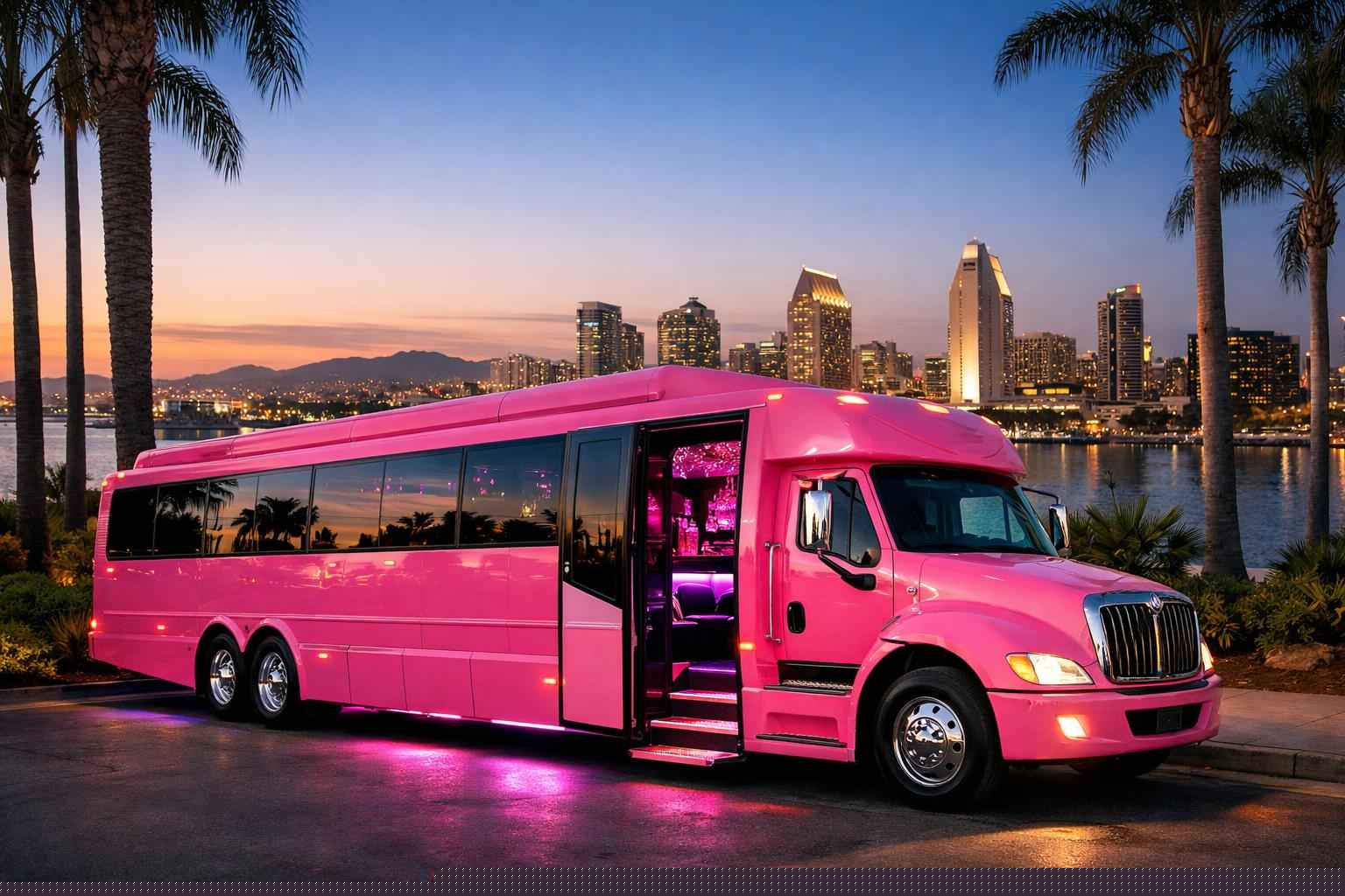 Pink Party Bus Rental In National City California Luxury Pink Party Bus Rental In National City California