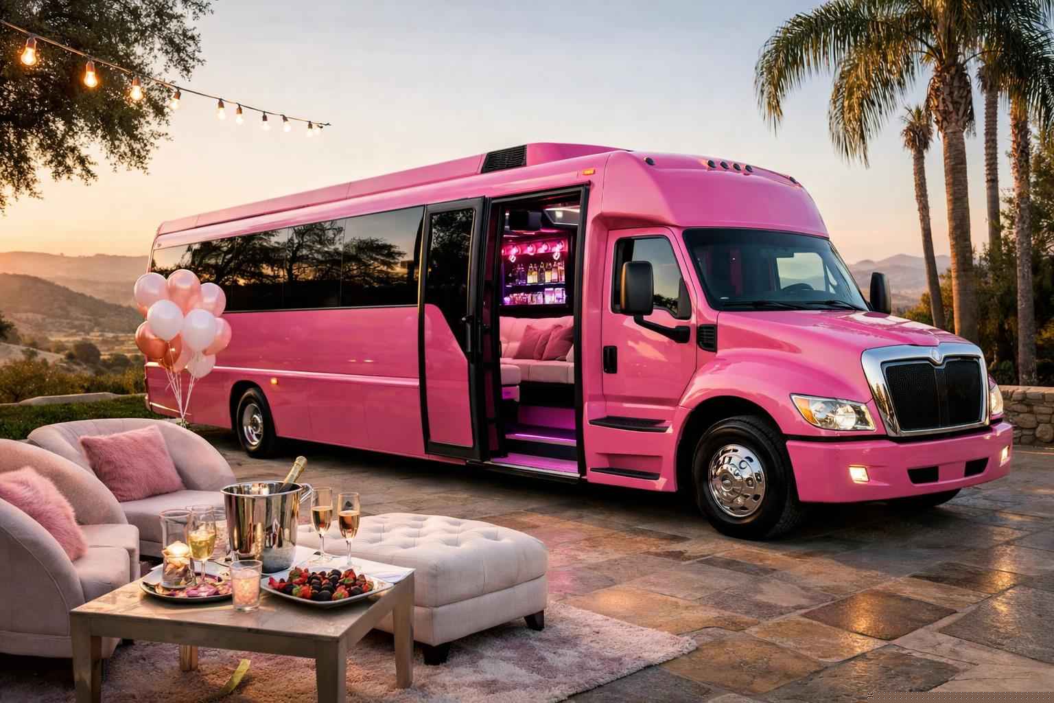Pink Party Bus Rental In Poway California Luxury Pink Party Bus Rental In Poway California
