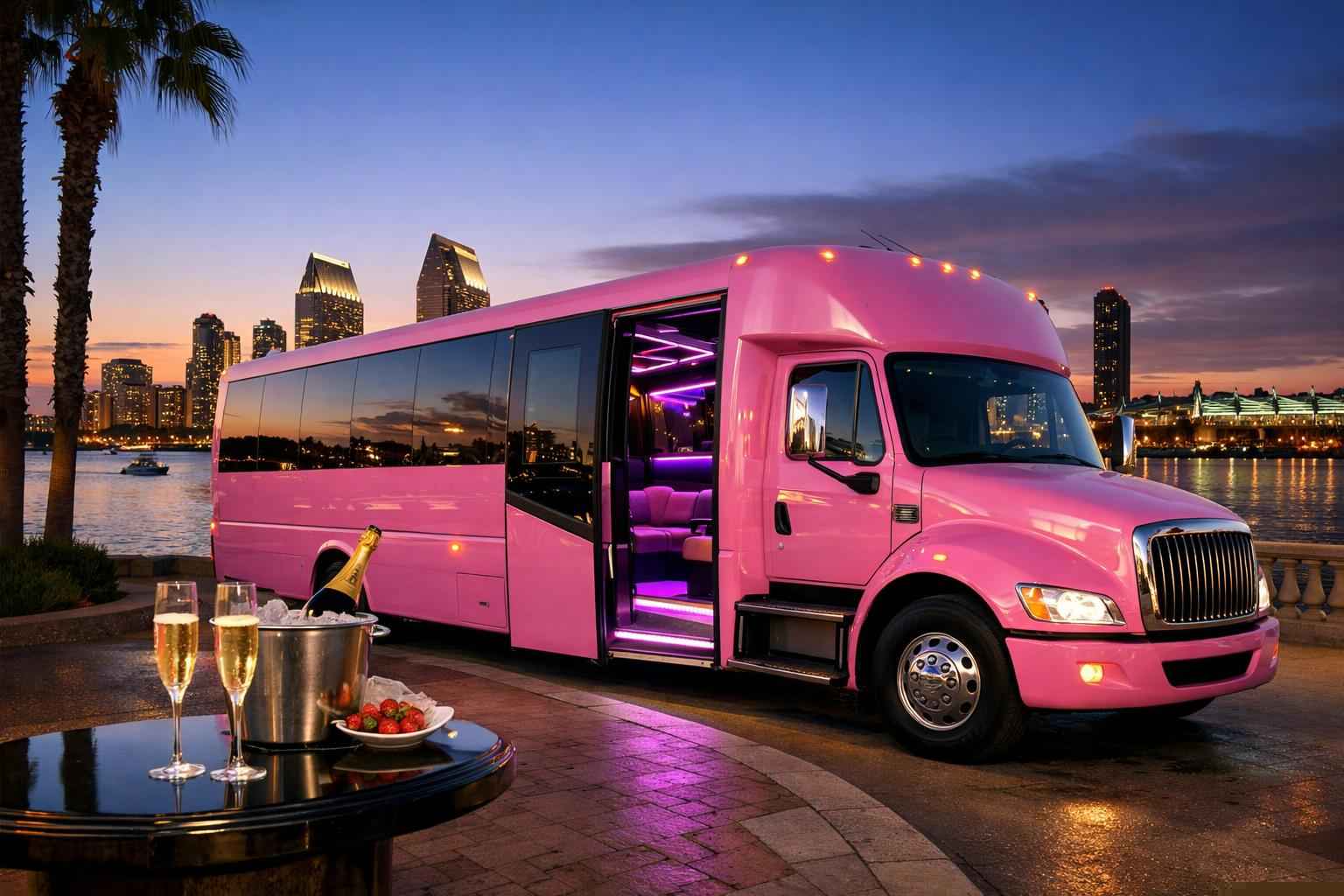Pink Party Bus Rental In San Diego California Luxury Pink Party Bus Rental In San Diego California
