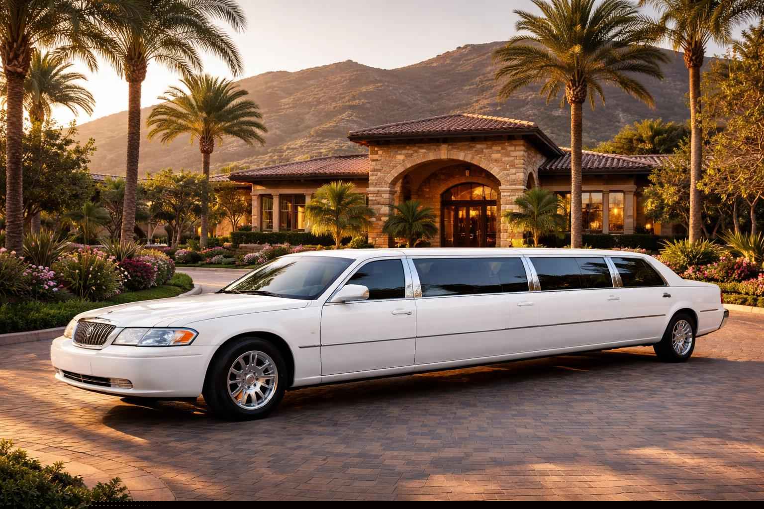 Luxury White Limo Rental In Alpine California