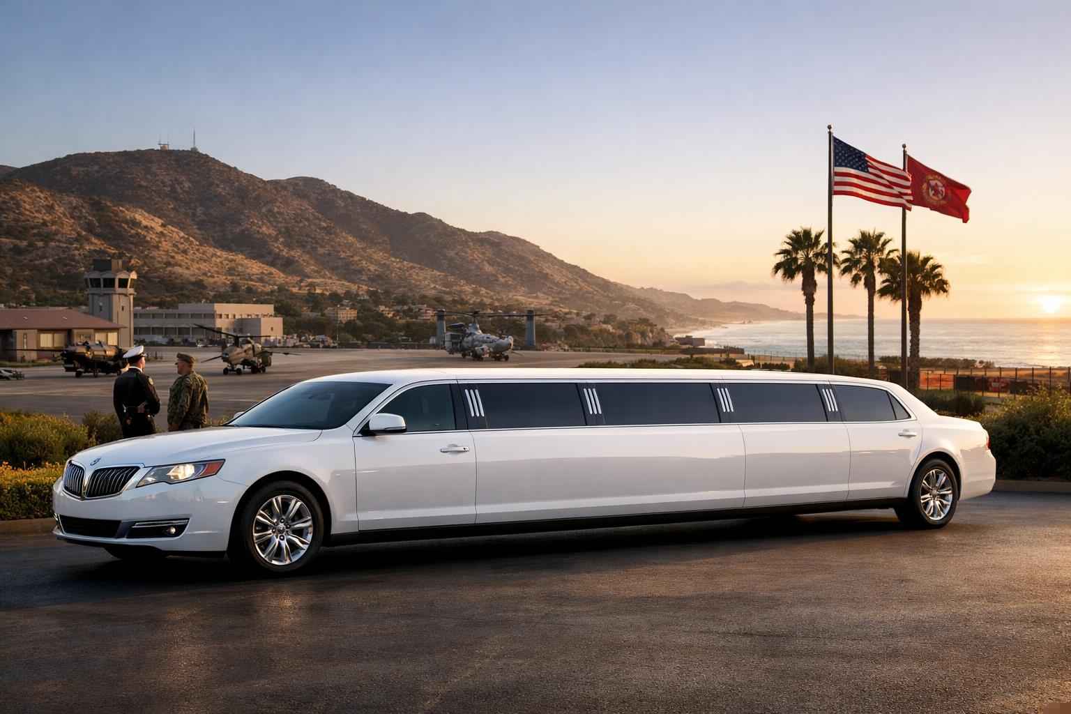 Luxury White Limo Rental In Camp Pendleton South California