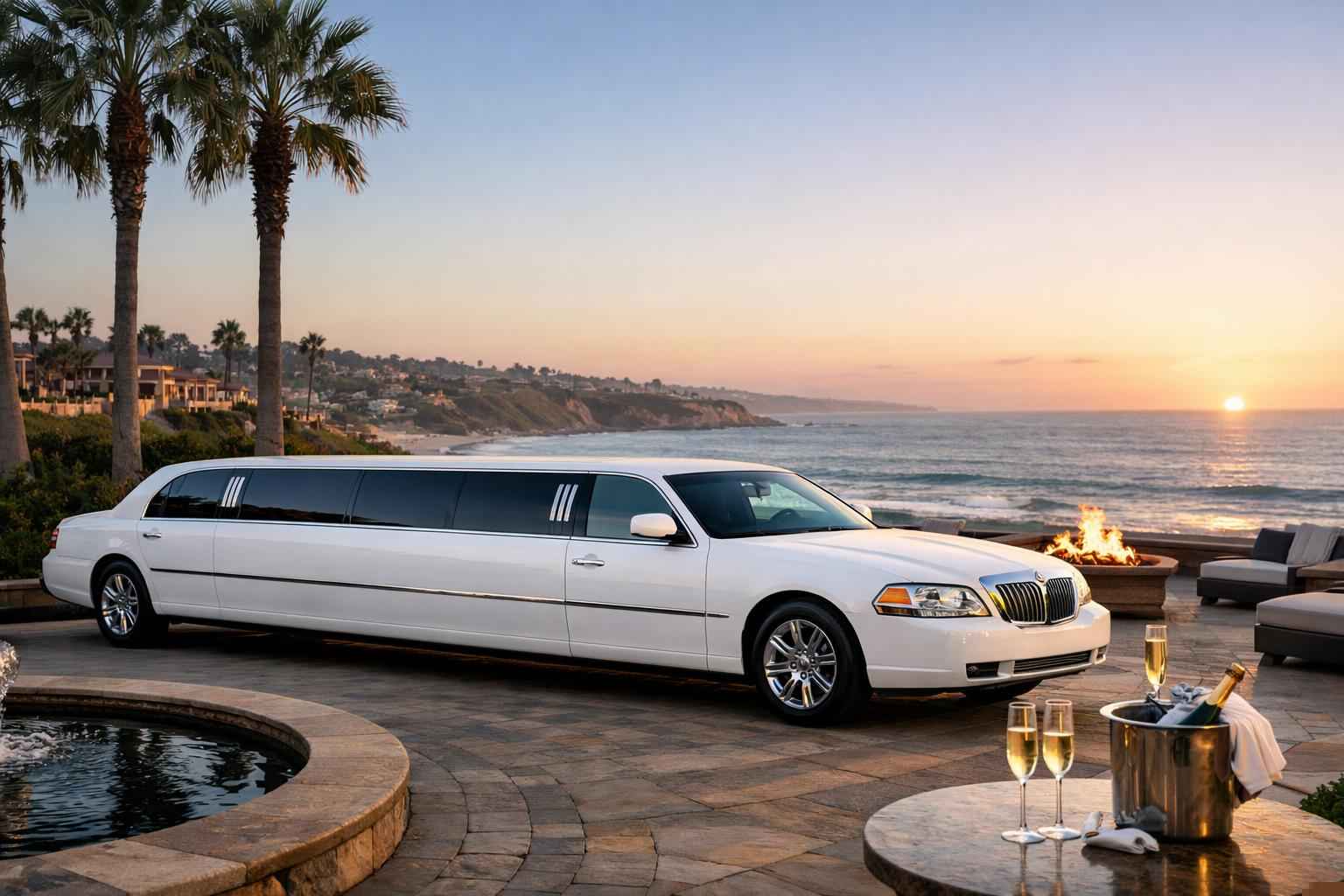 Luxury White Limo Rental In Carlsbad California