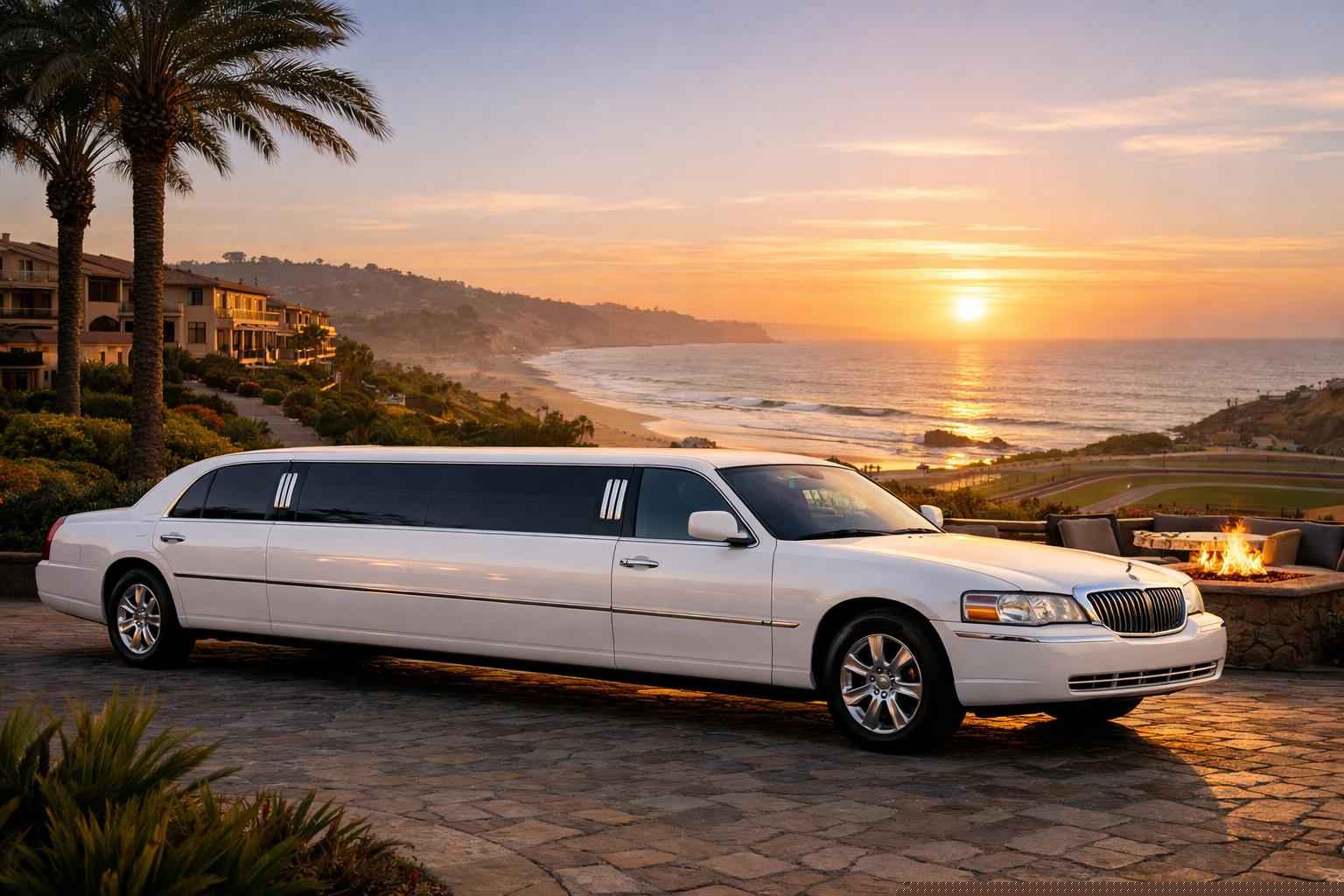 Luxury White Limo Rental In Del Mar California