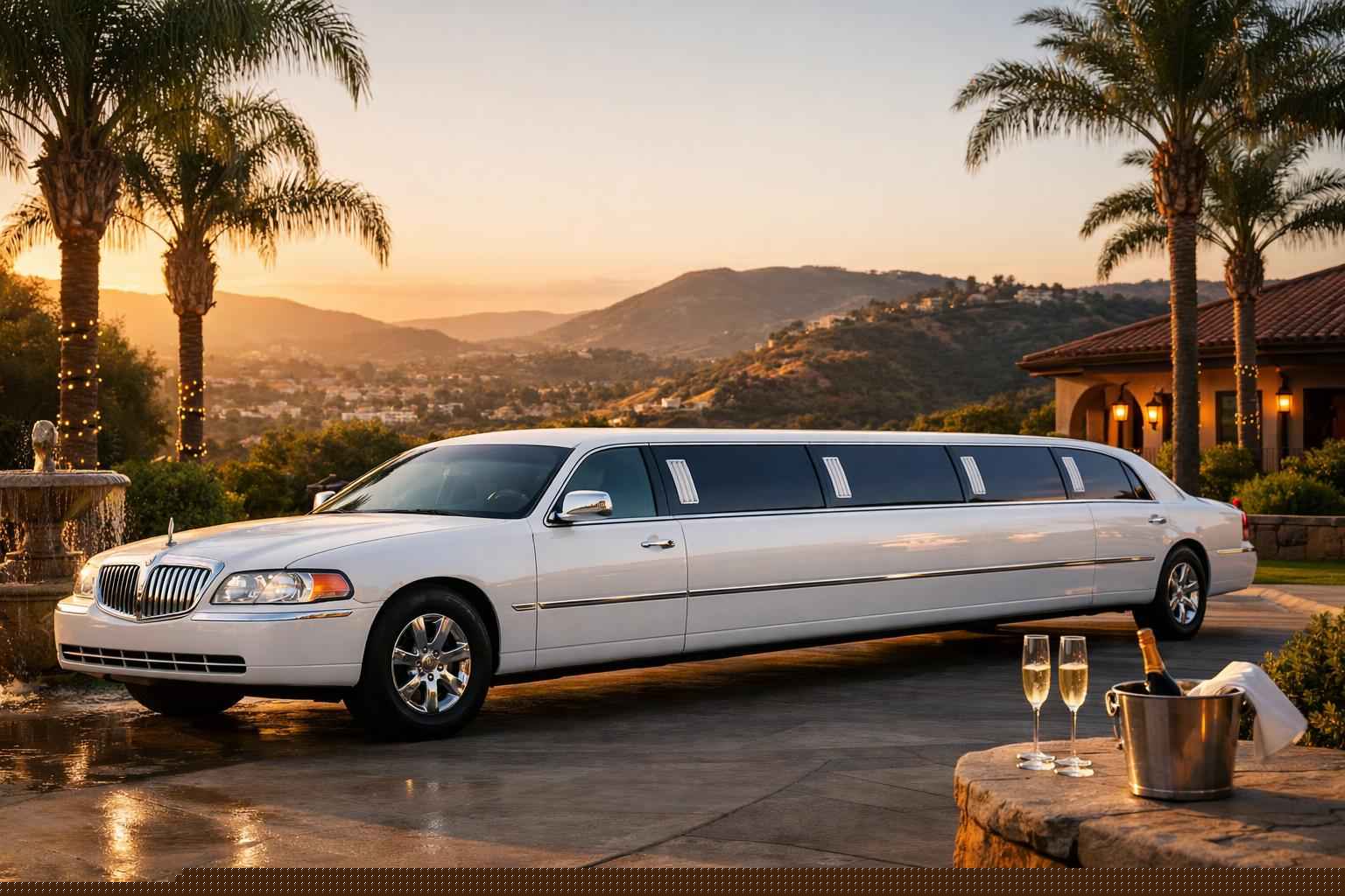 Luxury White Limo Rental In Escondido California