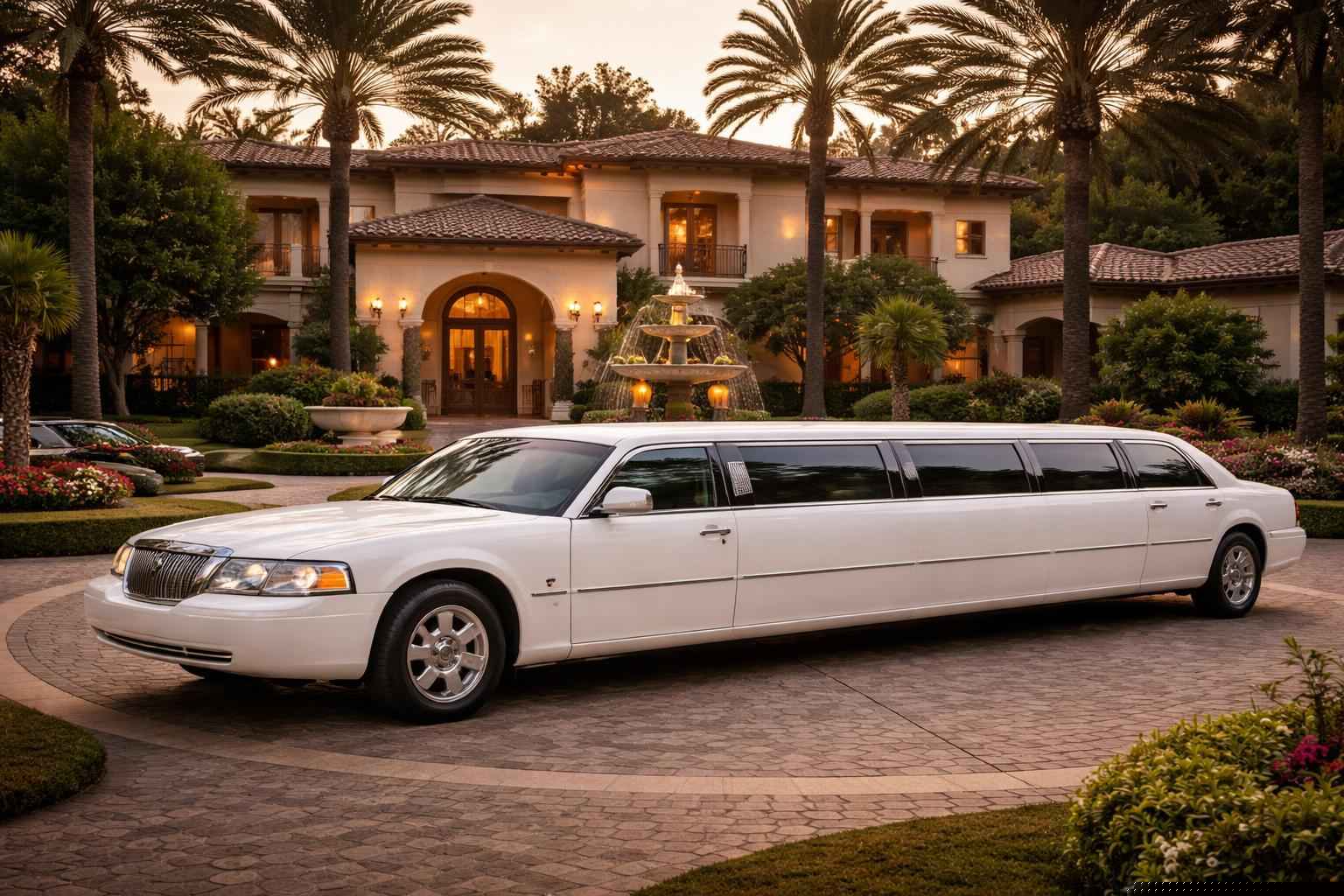 Luxury White Limo Rental In Fairbanks Ranch Ca