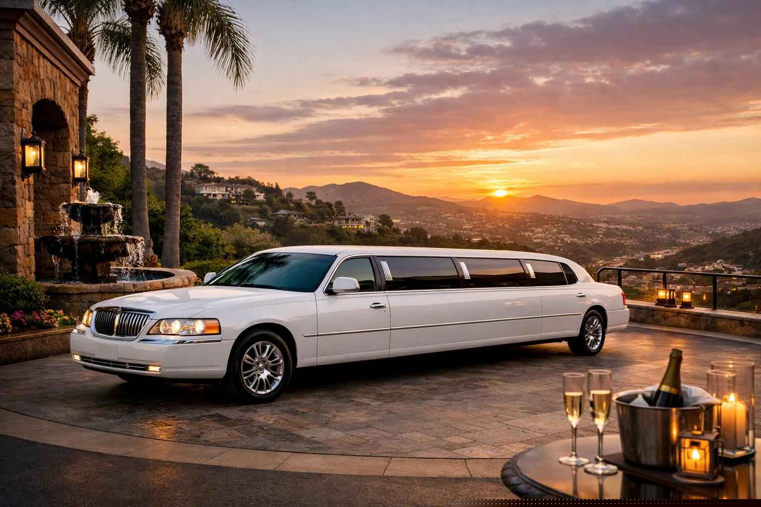 Luxury White Limo Rental In La Mesa California
