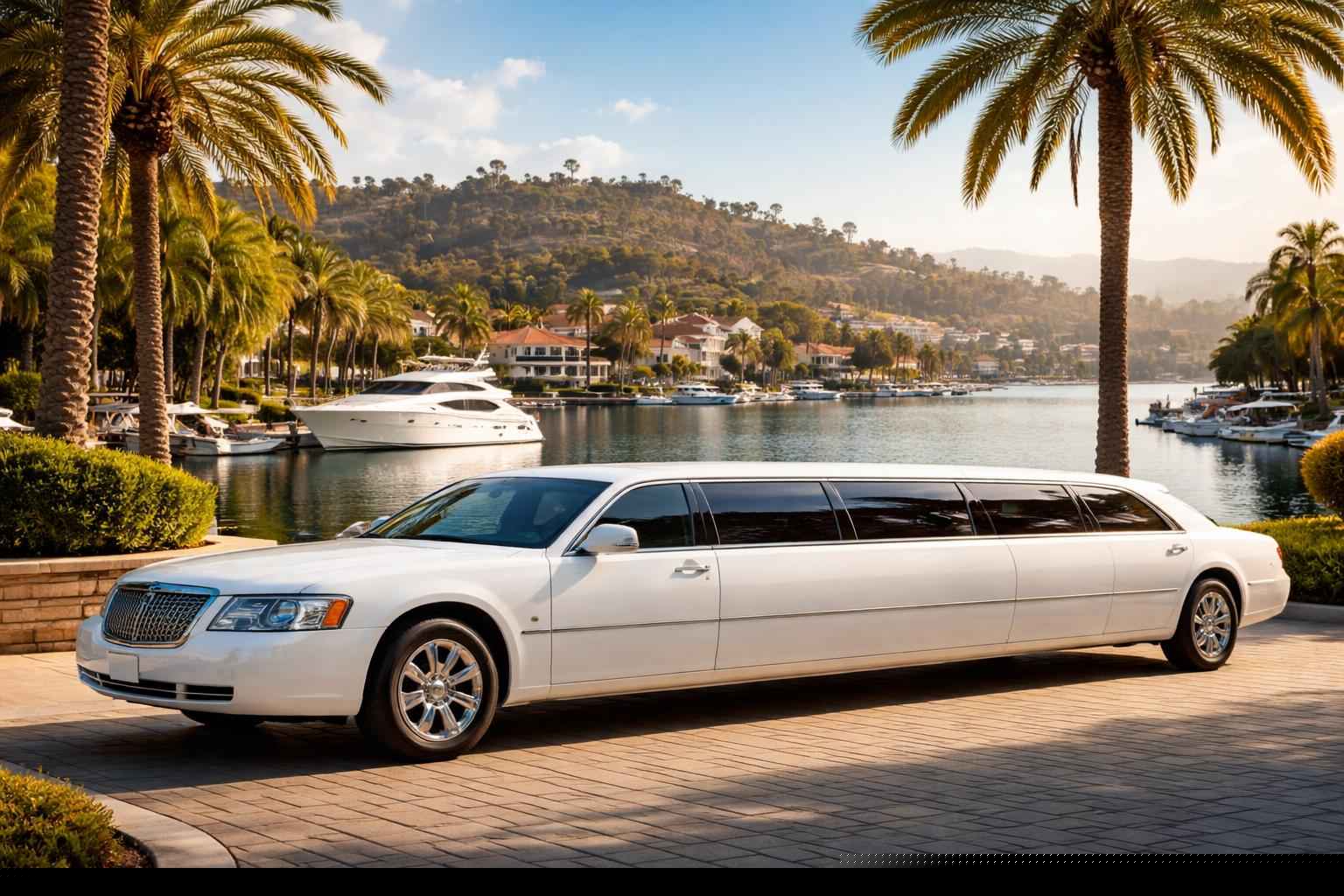 Luxury White Limo Rental In Lake San Marcos California