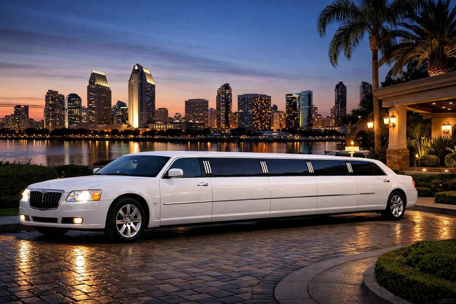 Luxury White Limo Rental In National City California