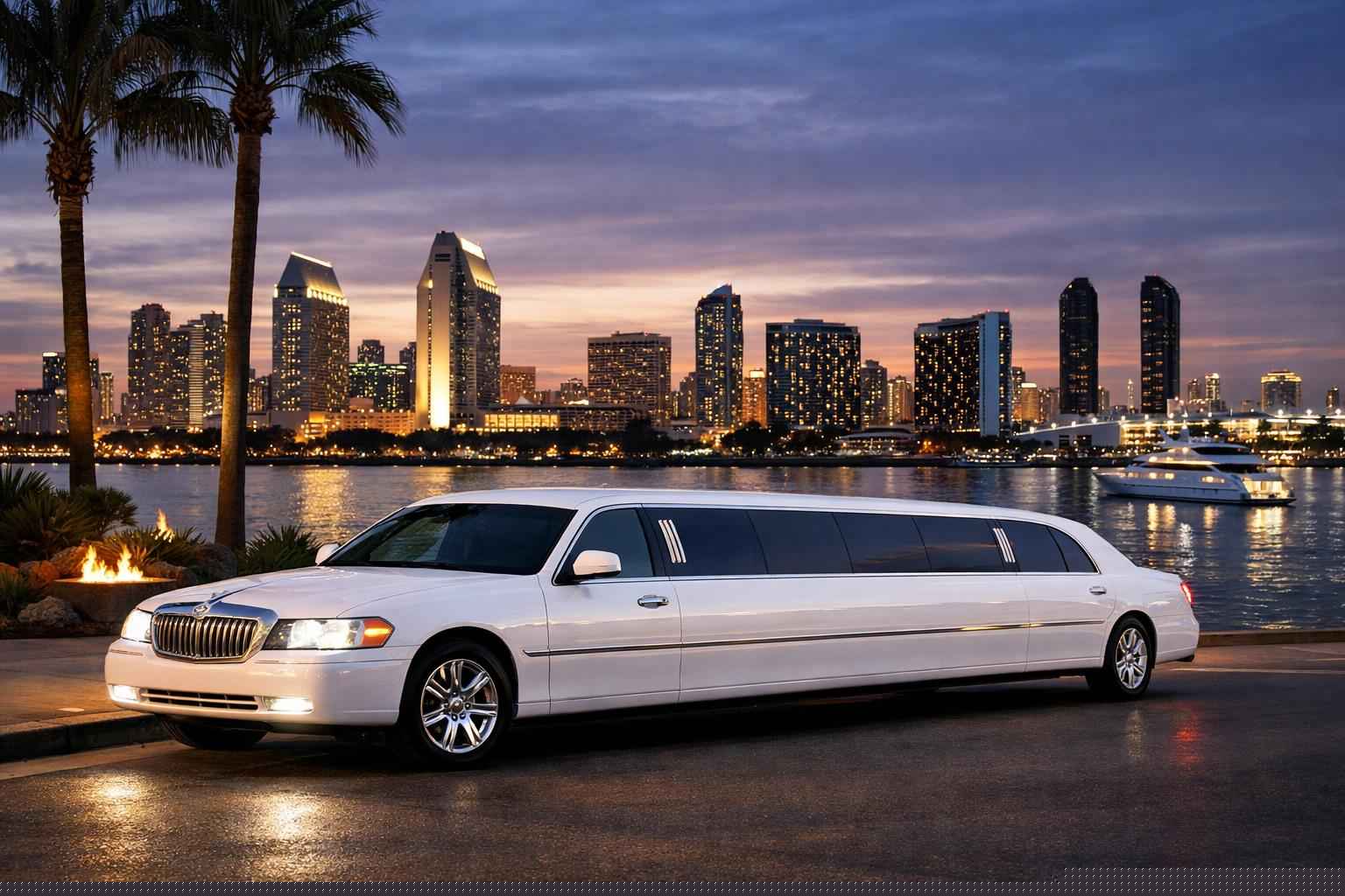 Luxury White Limo Rental In San Diego California