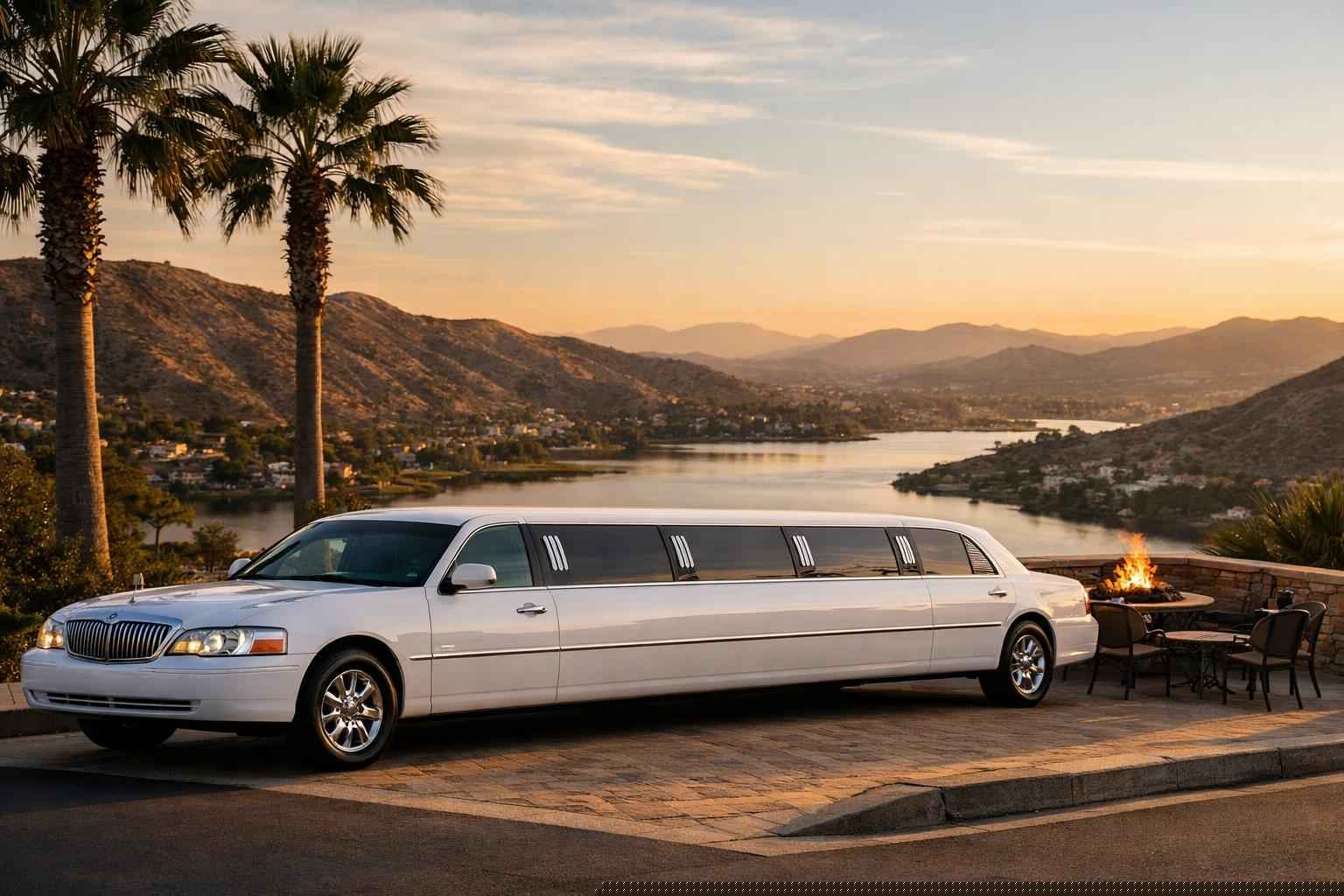 Luxury White Limo Rental In Santee California