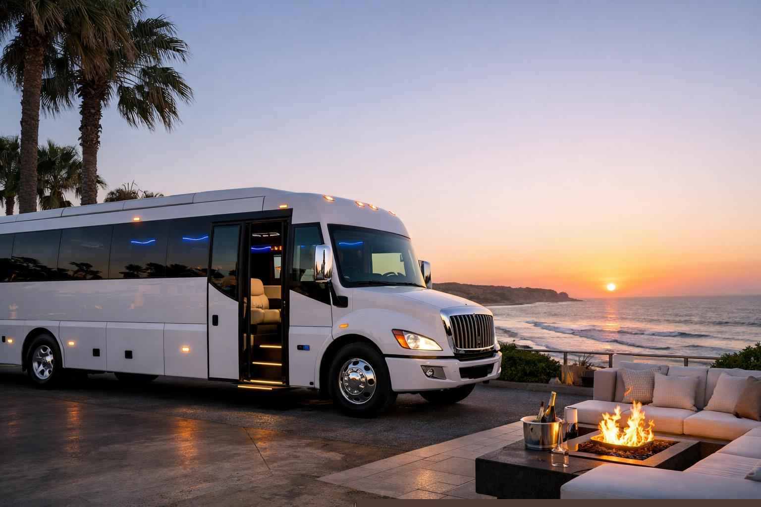 White Party Bus Rental In Solana Beach California Luxury White Party Bus Rental In Solana Beach California
