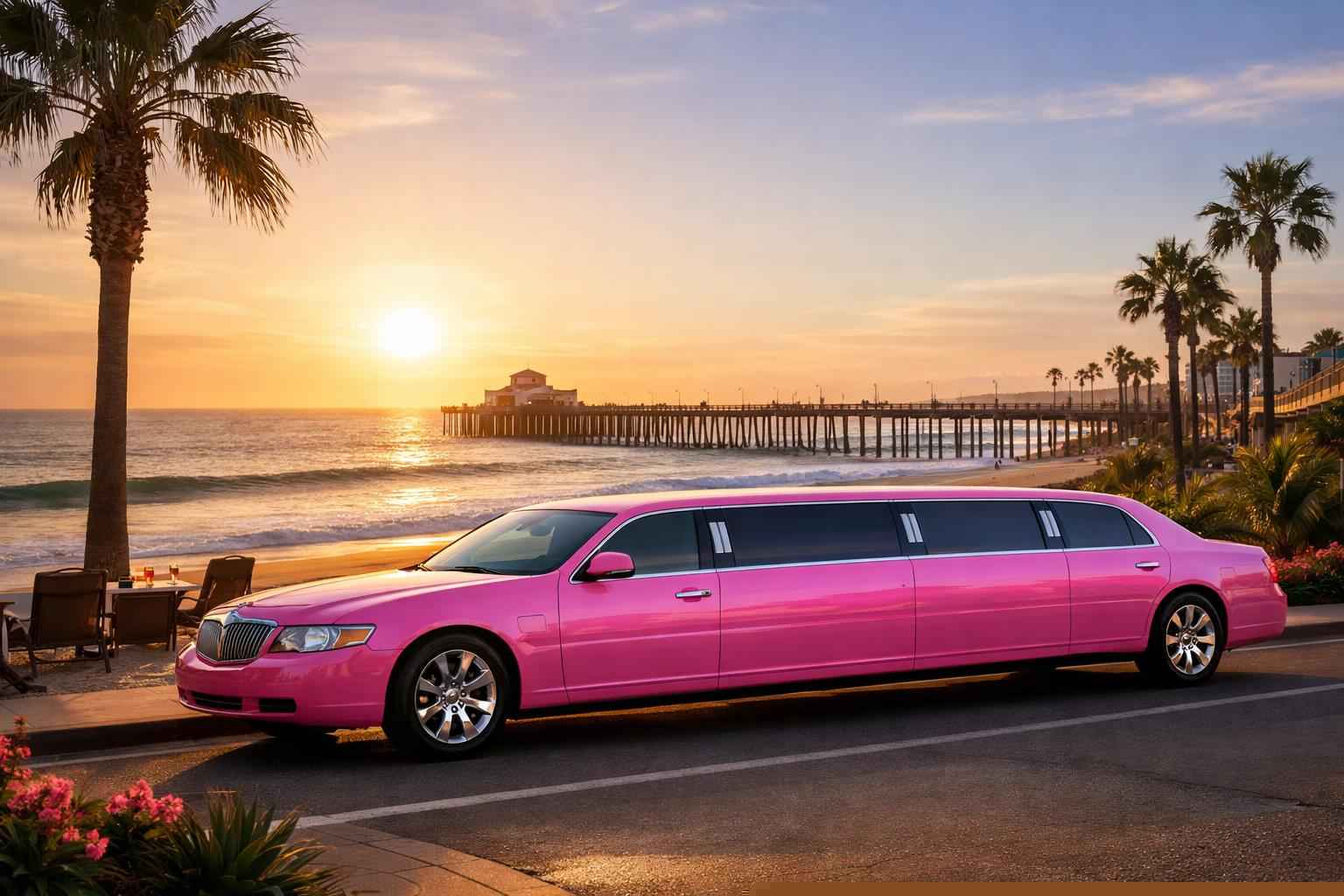 Oceanside California Pink Limo Rental