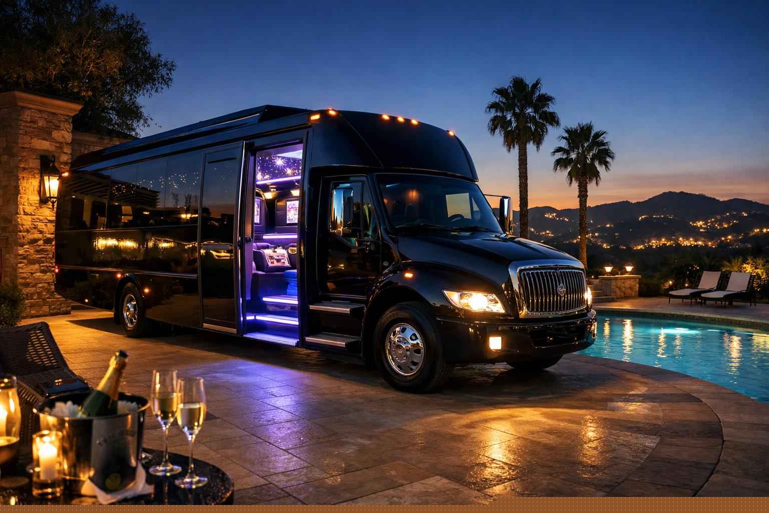 Party Bus Rental In Poway California Party Bus Service Poway Ca