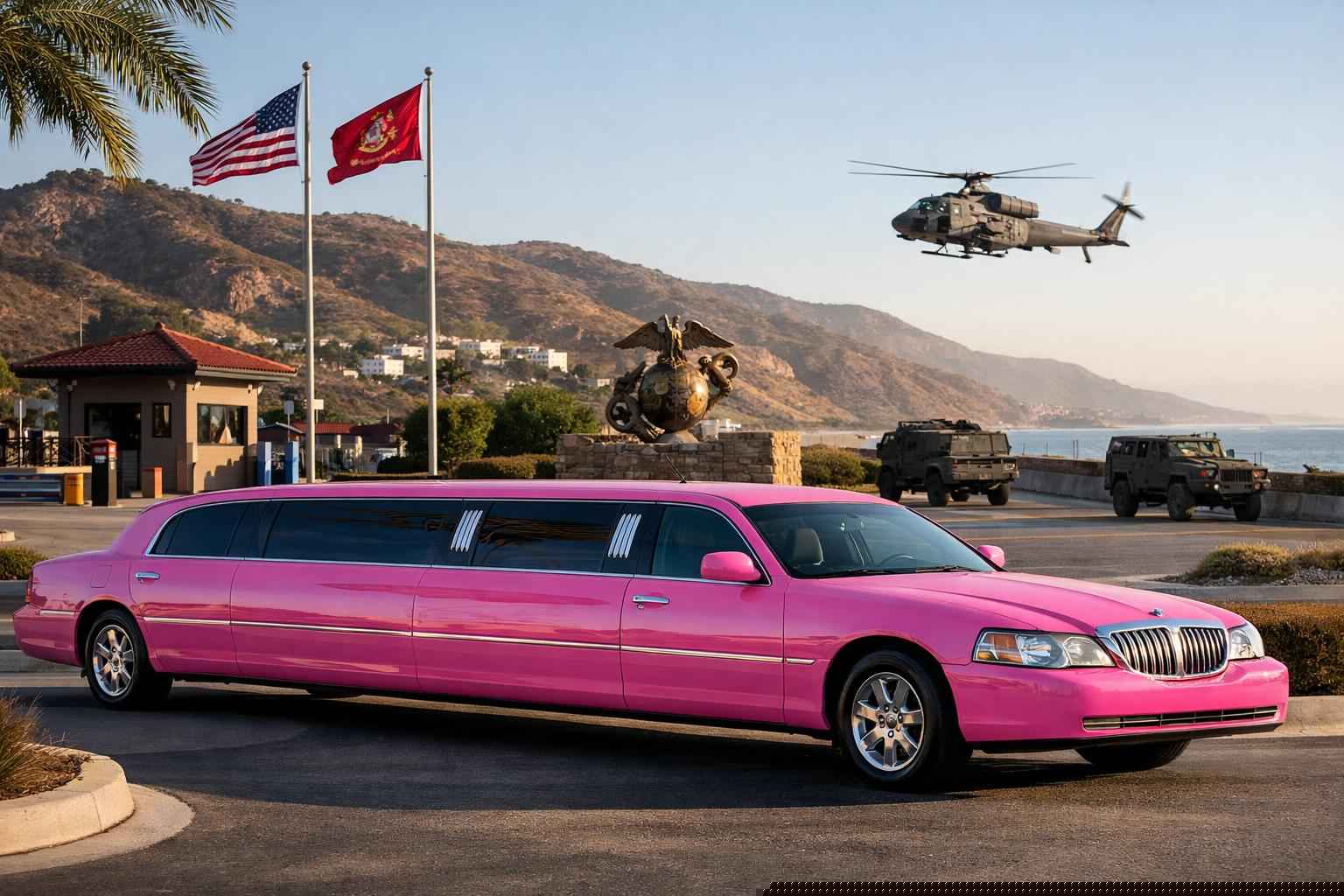 Pink Limo Rental Near Me Camp Pendleton Mainside Ca