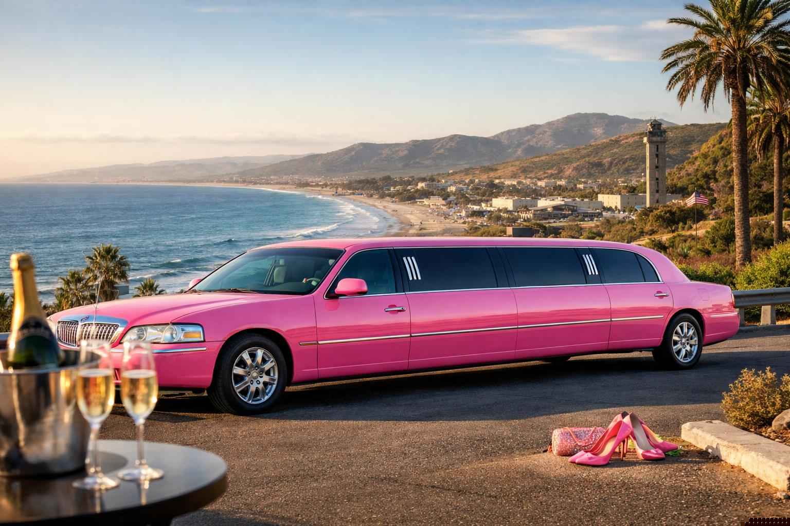 Pink Limo Rental Services In Camp Pendleton South California