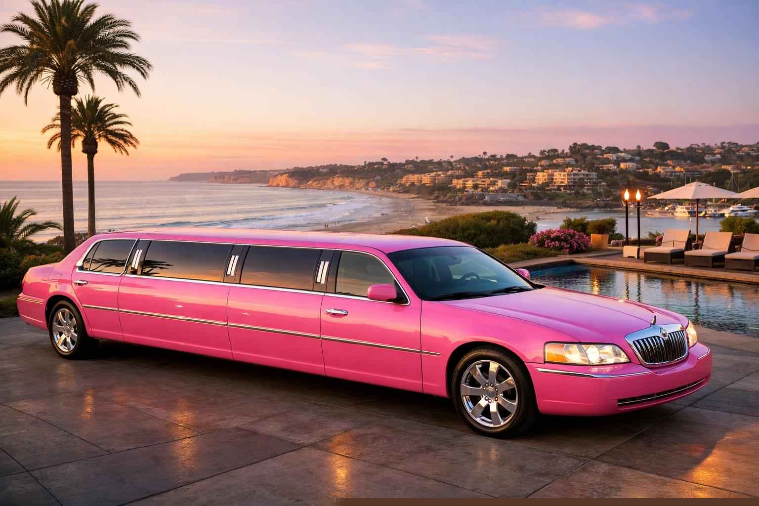 Pink Limo Rental Services In Del Mar California