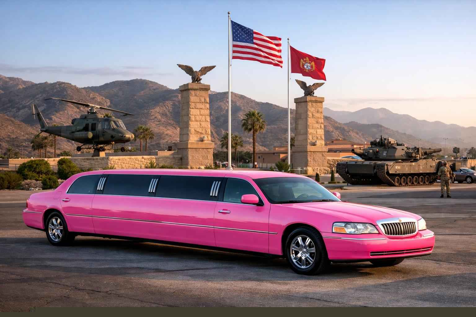 Pink Limo Service Camp Pendleton Mainside Ca