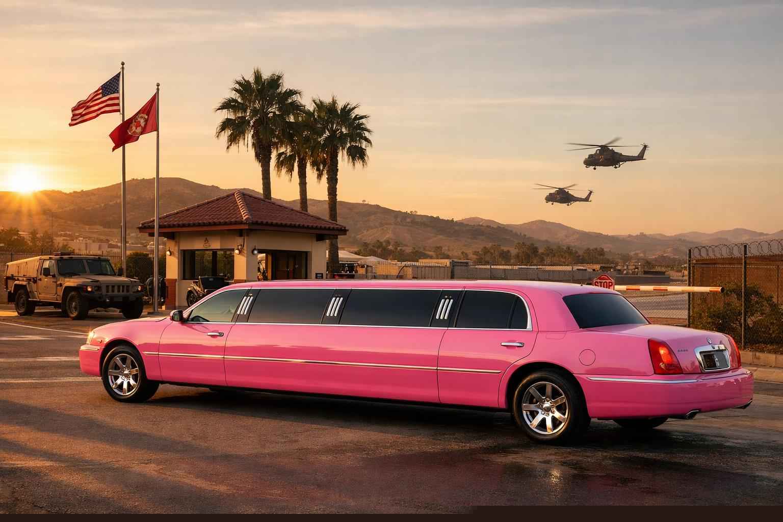 Pink Limo Service Camp Pendleton South Ca