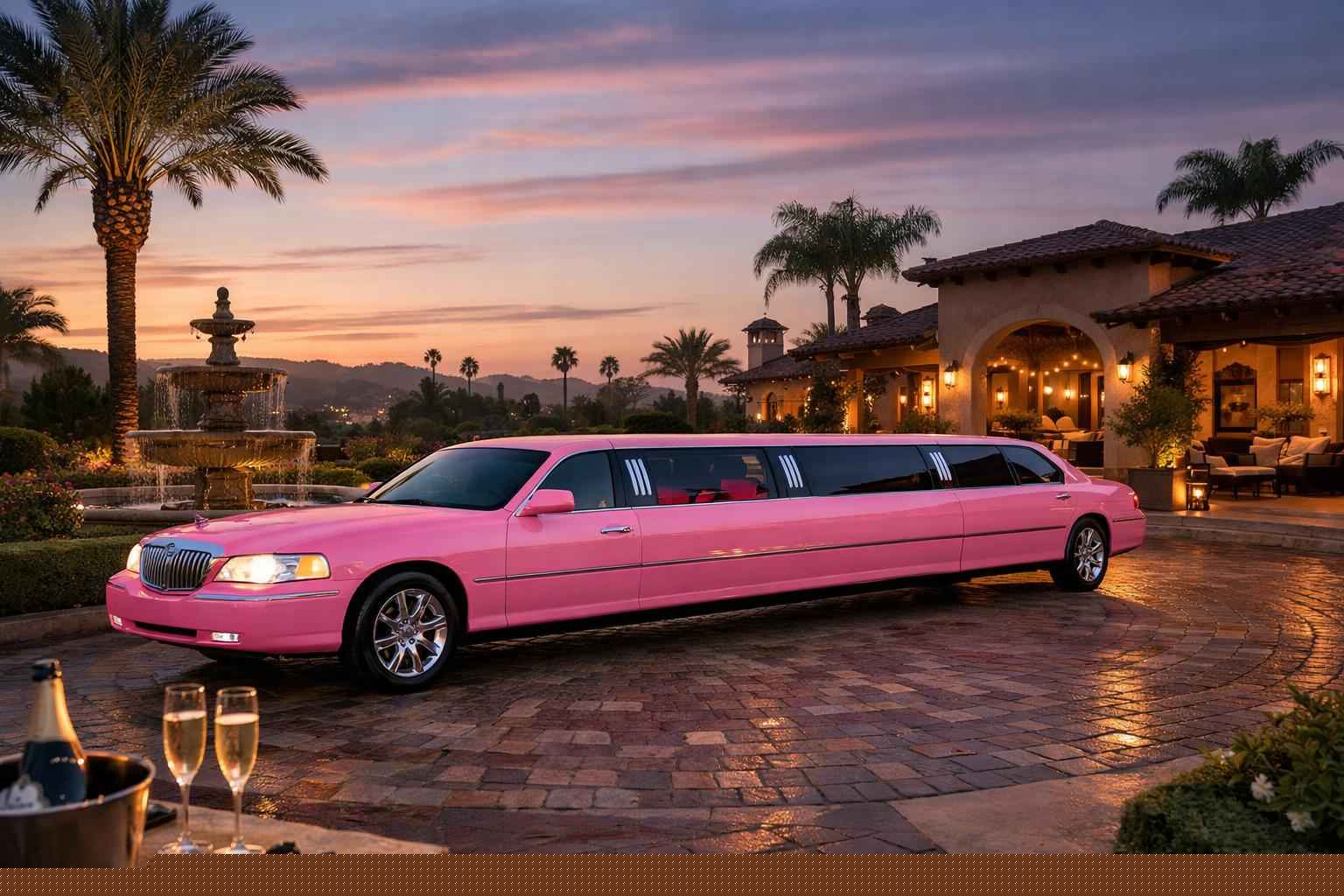 Pink Limo Rental In Rancho Santa Fe California Pink Limo Service Rancho Santa Fe Ca