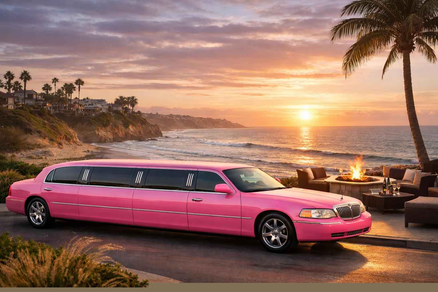 Pink Limo Rental In Solana Beach California Pink Limo Service Solana Beach Ca