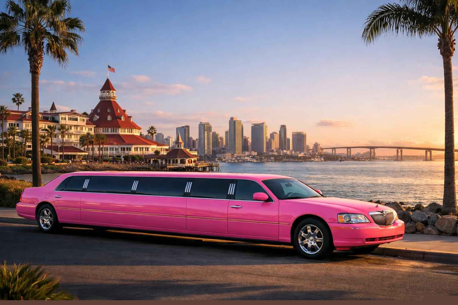 Pink Limo Rental In Coronado California Pink Limousines In Coronado California