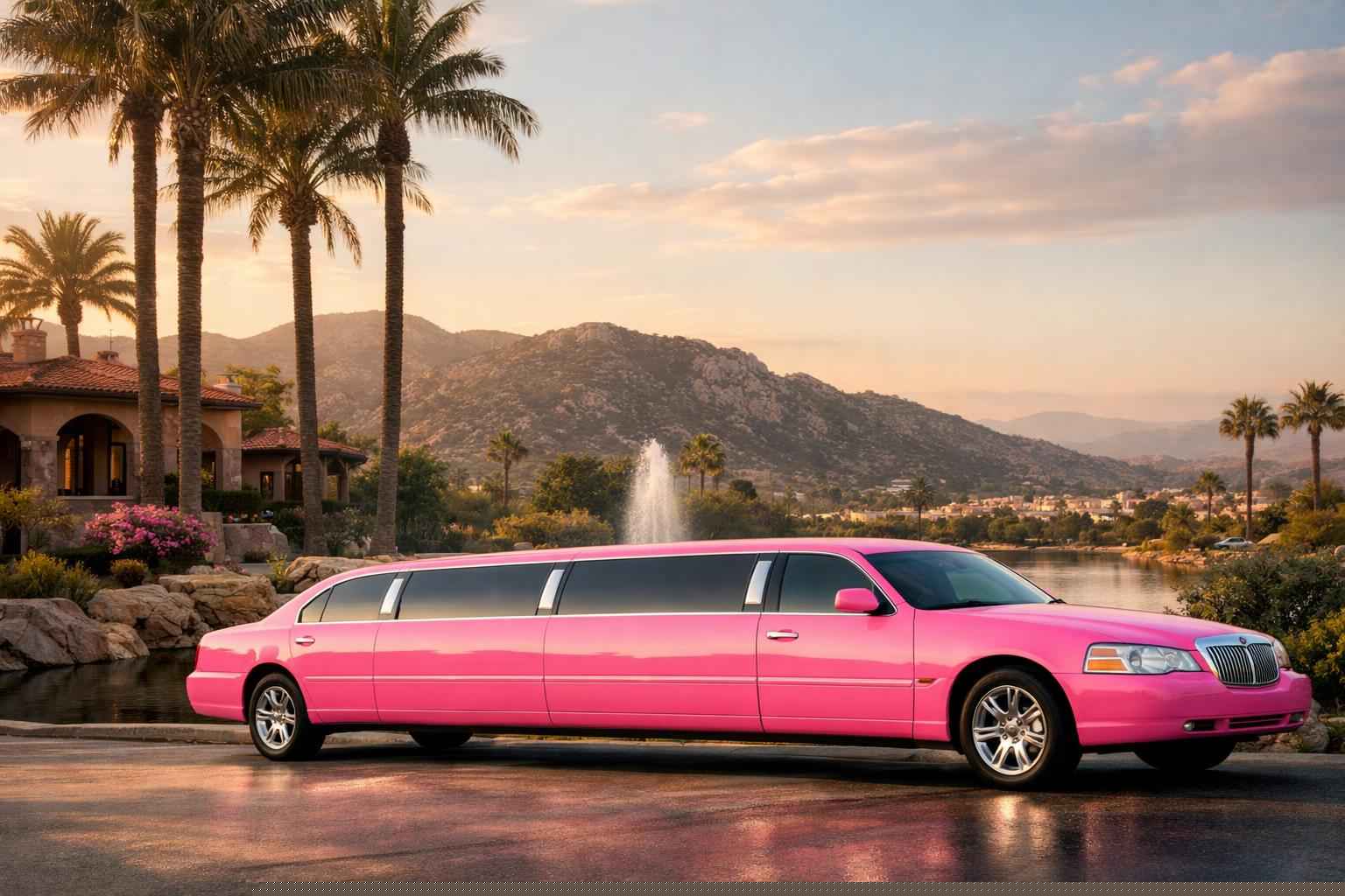 Pink Limousines In Escondido California