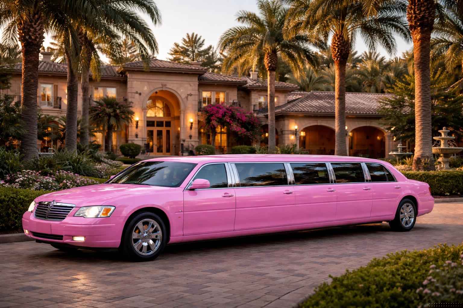 Pink Limousines In Fairbanks Ranch Ca