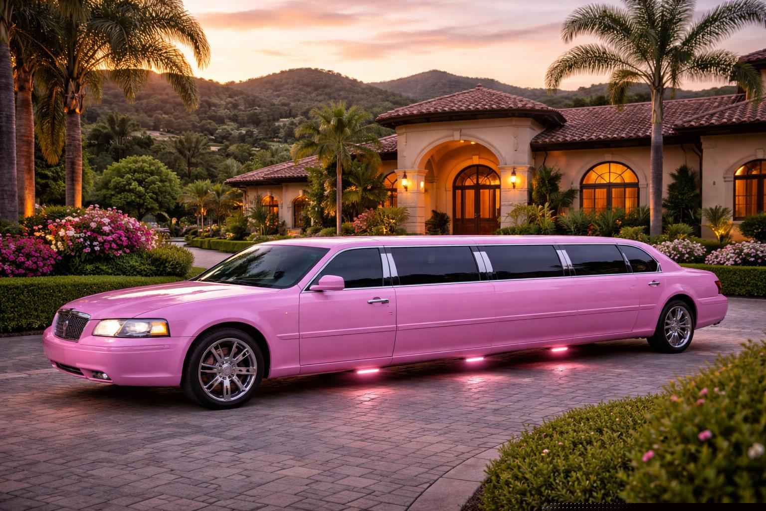 Pink Limousines In Hidden Meadows Ca