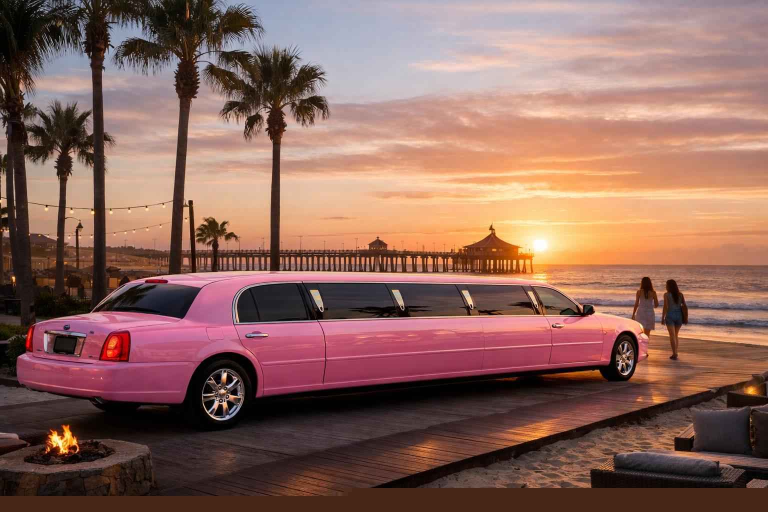 Pink Limousines In Imperial Beach California