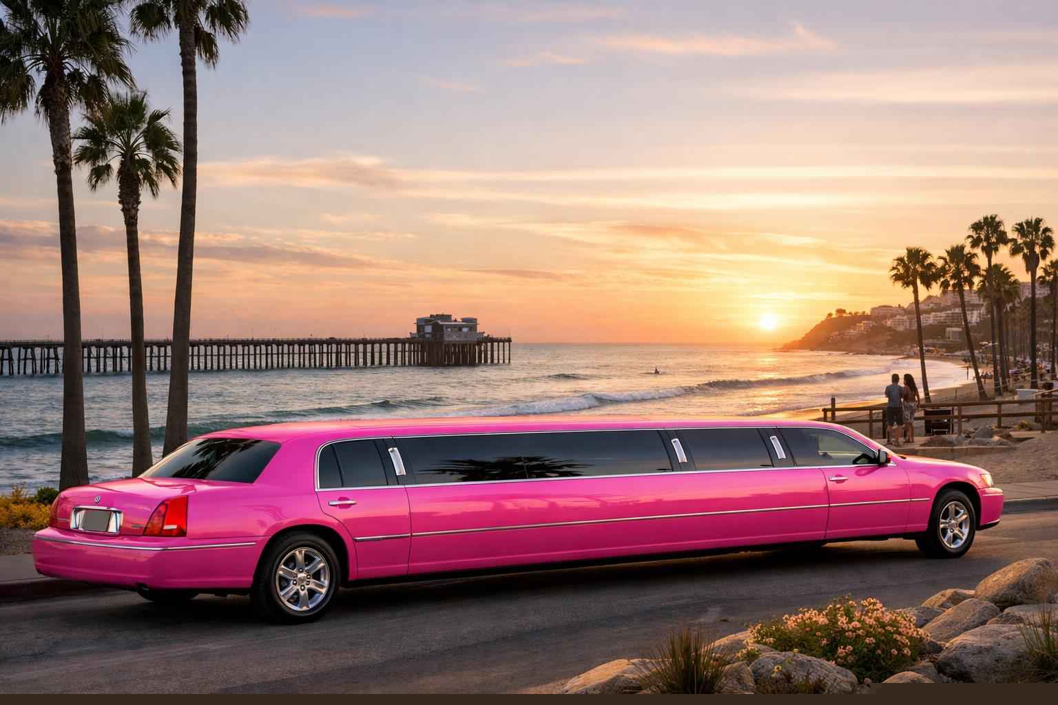Pink Limousines In Oceanside California