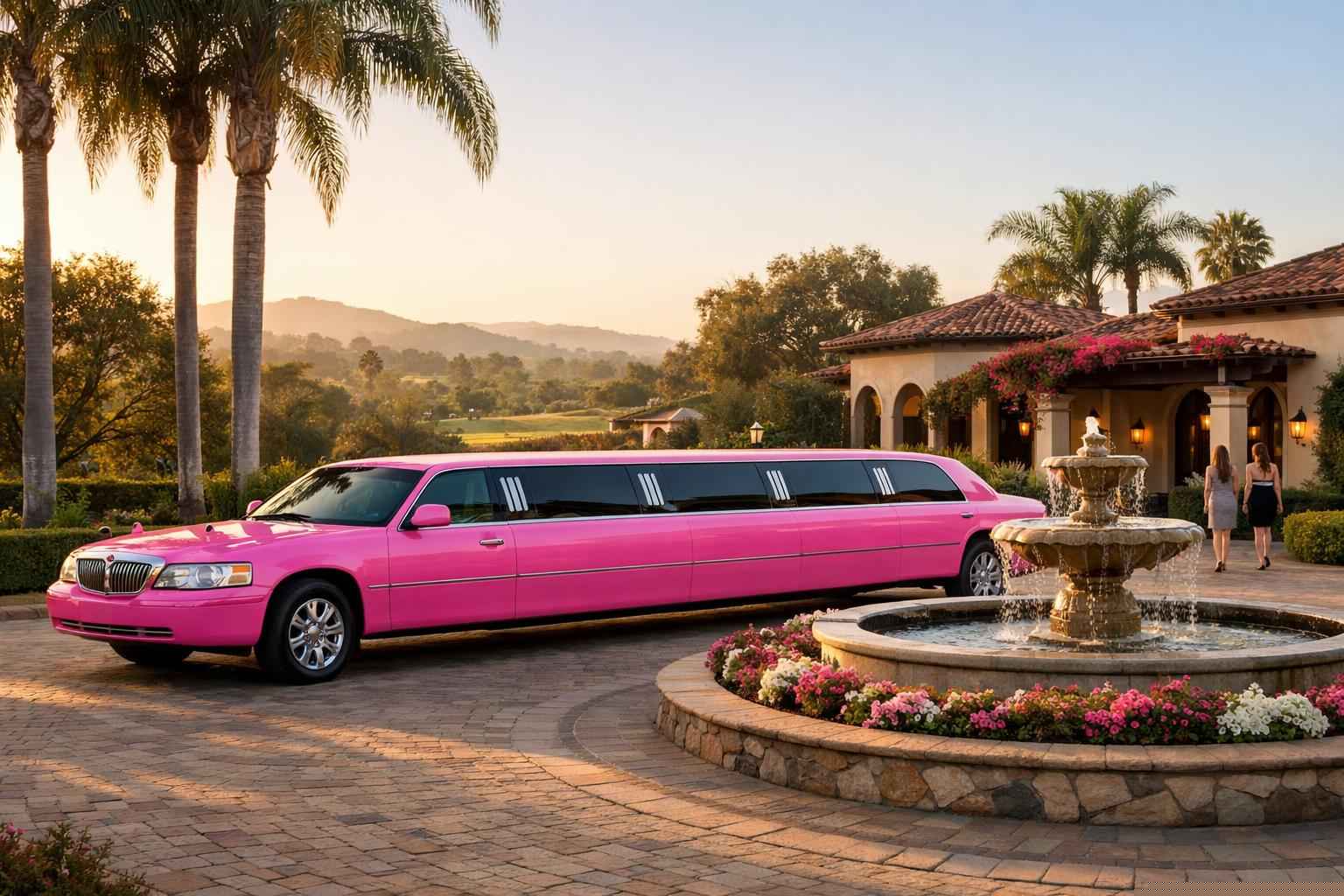 Pink Limo Rental In Rancho Santa Fe California Pink Limousines In Rancho Santa Fe California